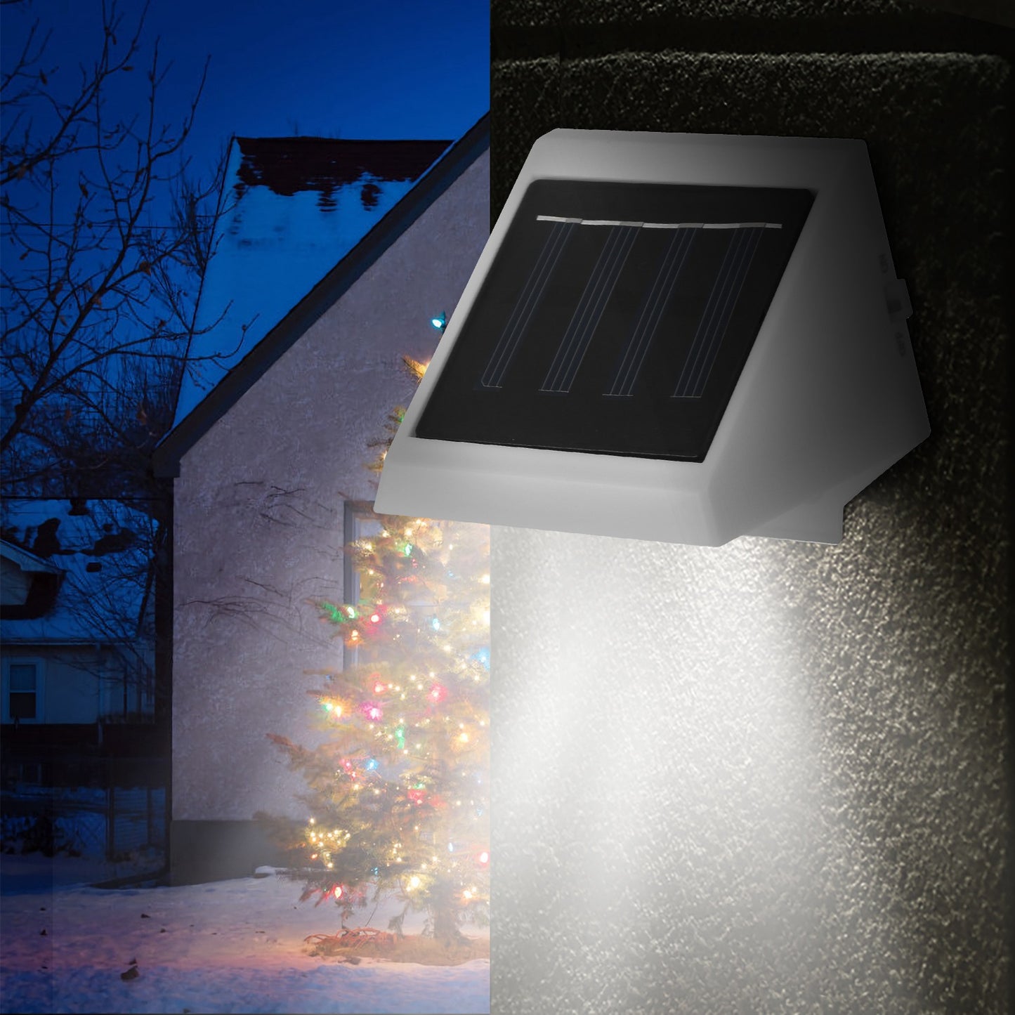 LED Solar Powered Stair Lights Dusk-To-Dawn Waterproof Garden Pathway