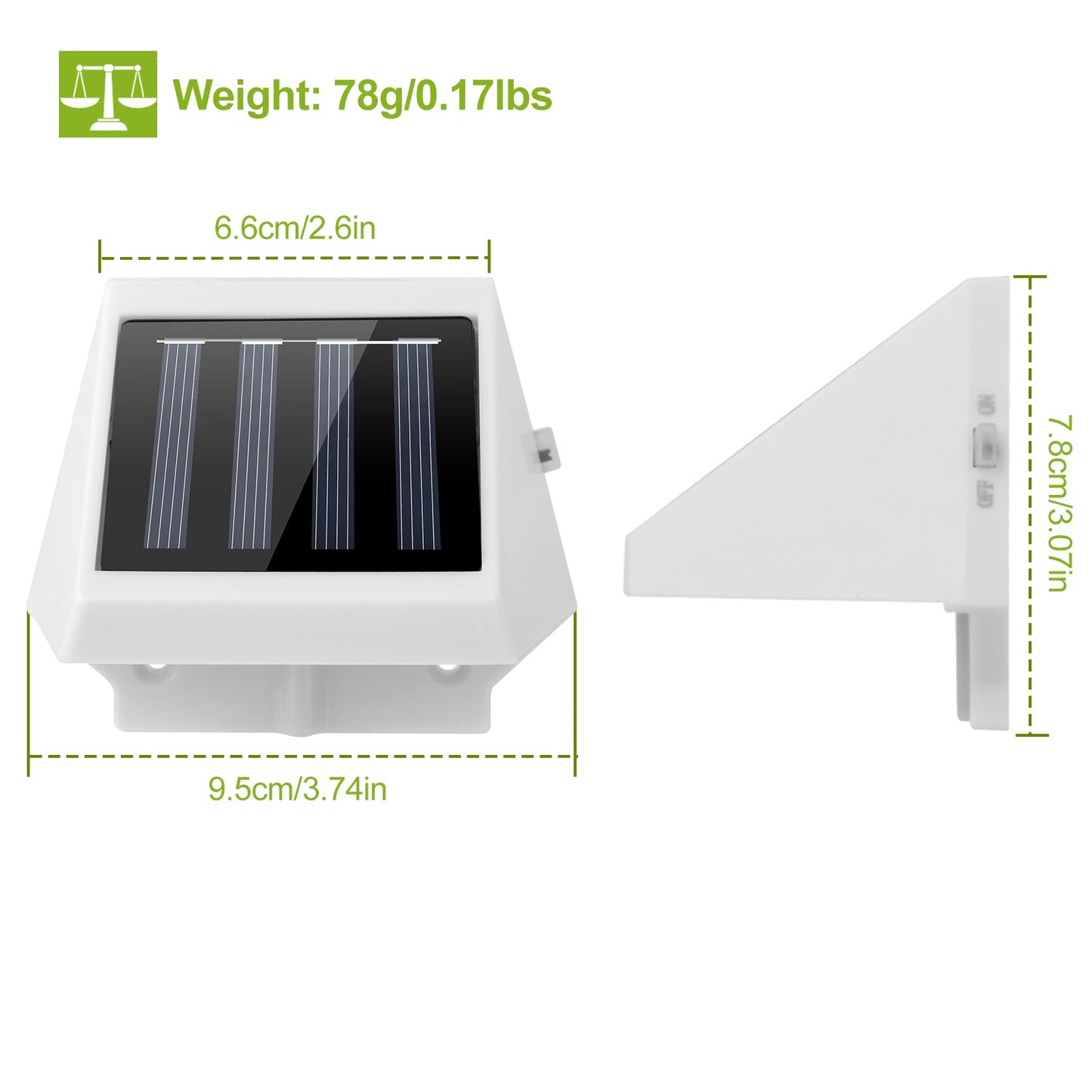 LED Solar Powered Stair Lights Dusk-To-Dawn Waterproof Garden Pathway
