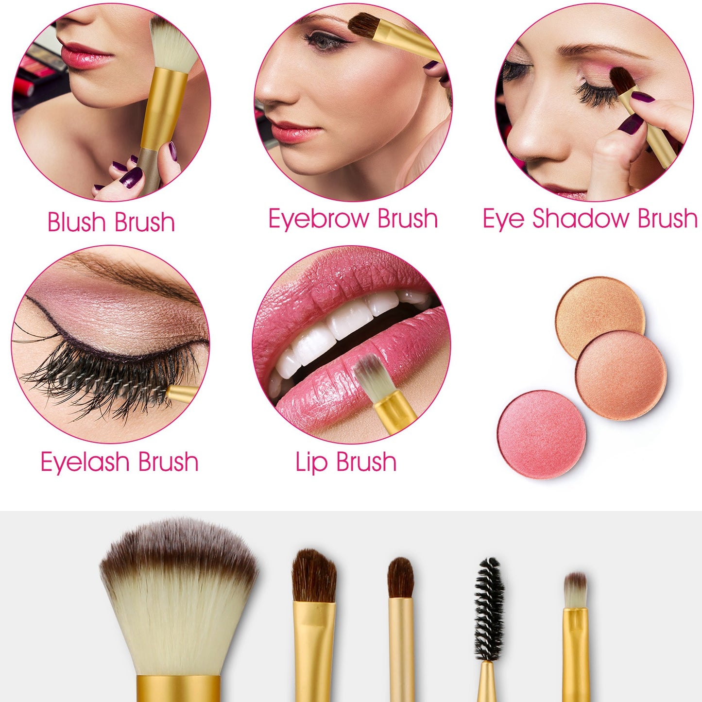 24Pcs Makeup Brushes Set Eye Shadows Face Foundation Brushes Cruelty-Free