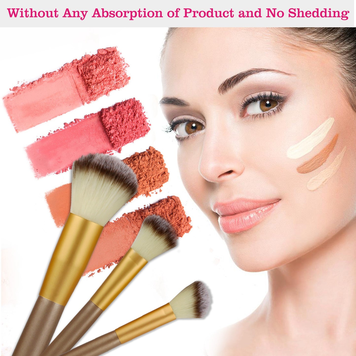 24Pcs Makeup Brushes Set Eye Shadows Face Foundation Brushes Cruelty-Free