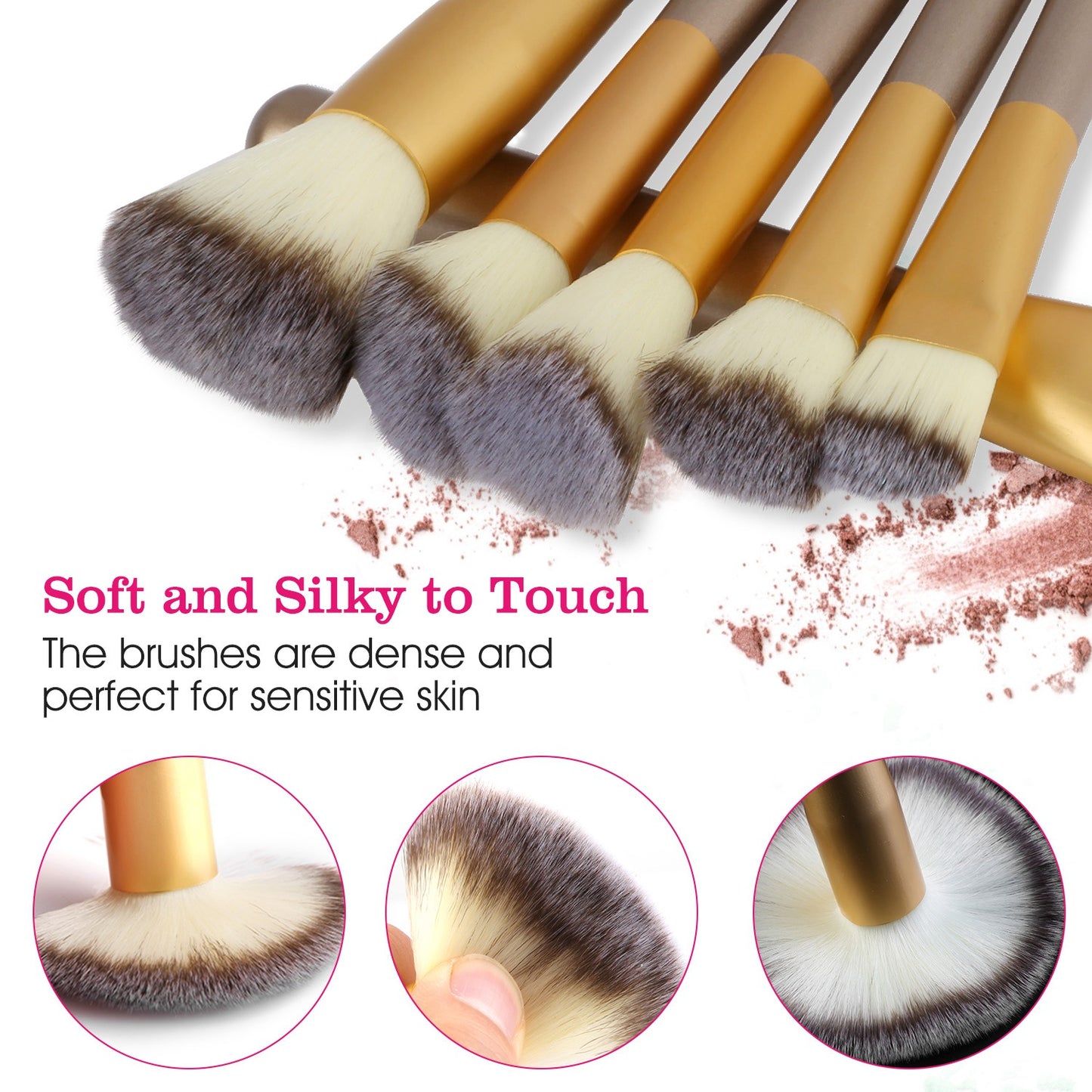 24Pcs Makeup Brushes Set Eye Shadows Face Foundation Brushes Cruelty-Free
