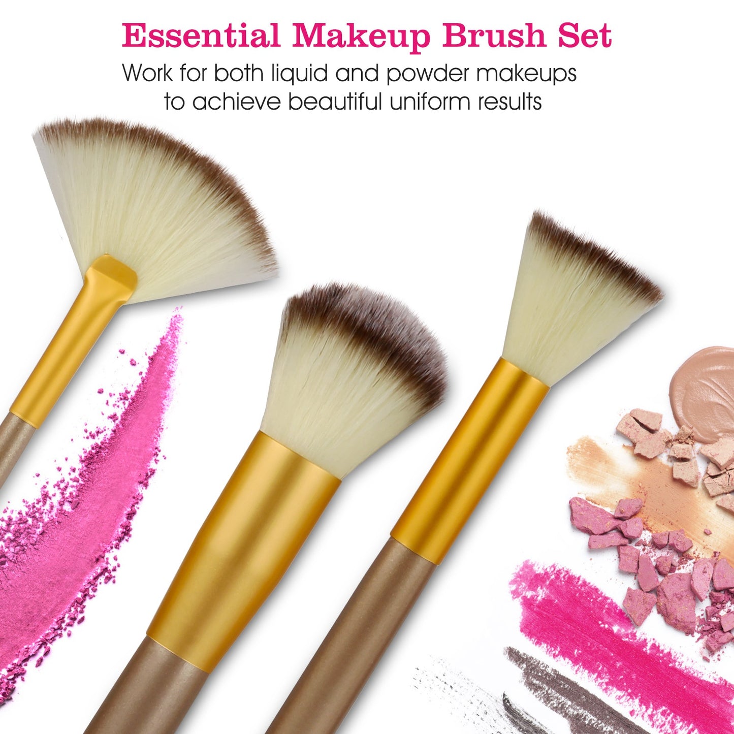 24Pcs Makeup Brushes Set Eye Shadows Face Foundation Brushes Cruelty-Free