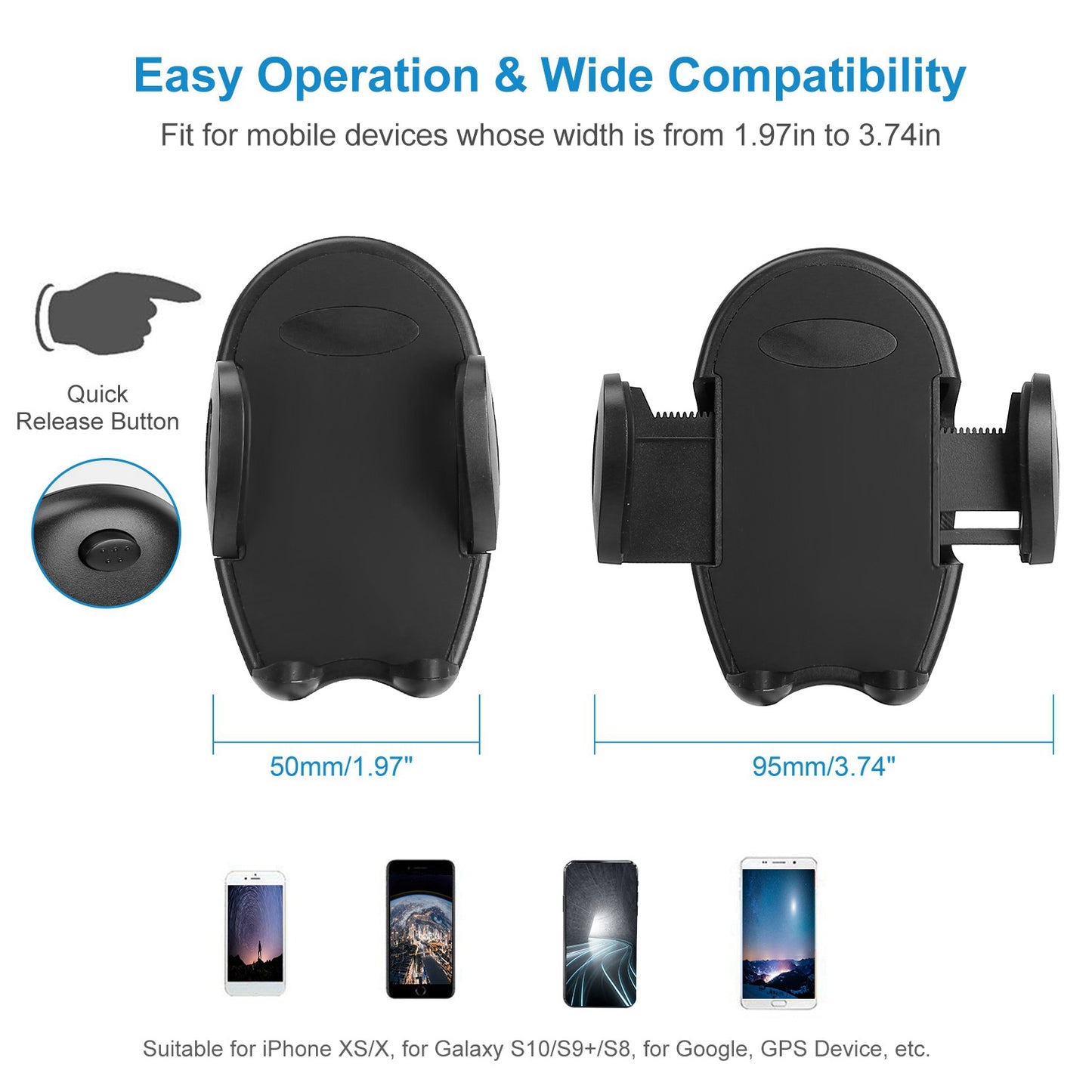 360 Degree Rotation Car Phone Mount 3.1A Dual USB Cigarette Lighter