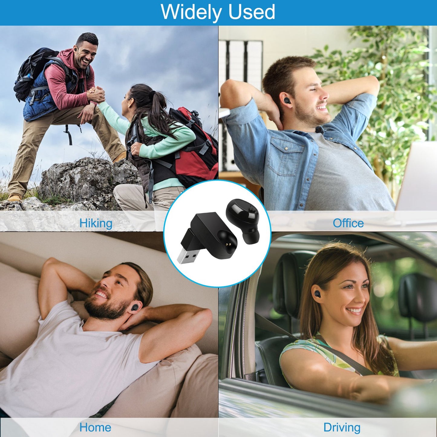Wireless Single Earbud Wireless 4.1 Magnetic Charging In-ear Earpiece 6 Hours Working