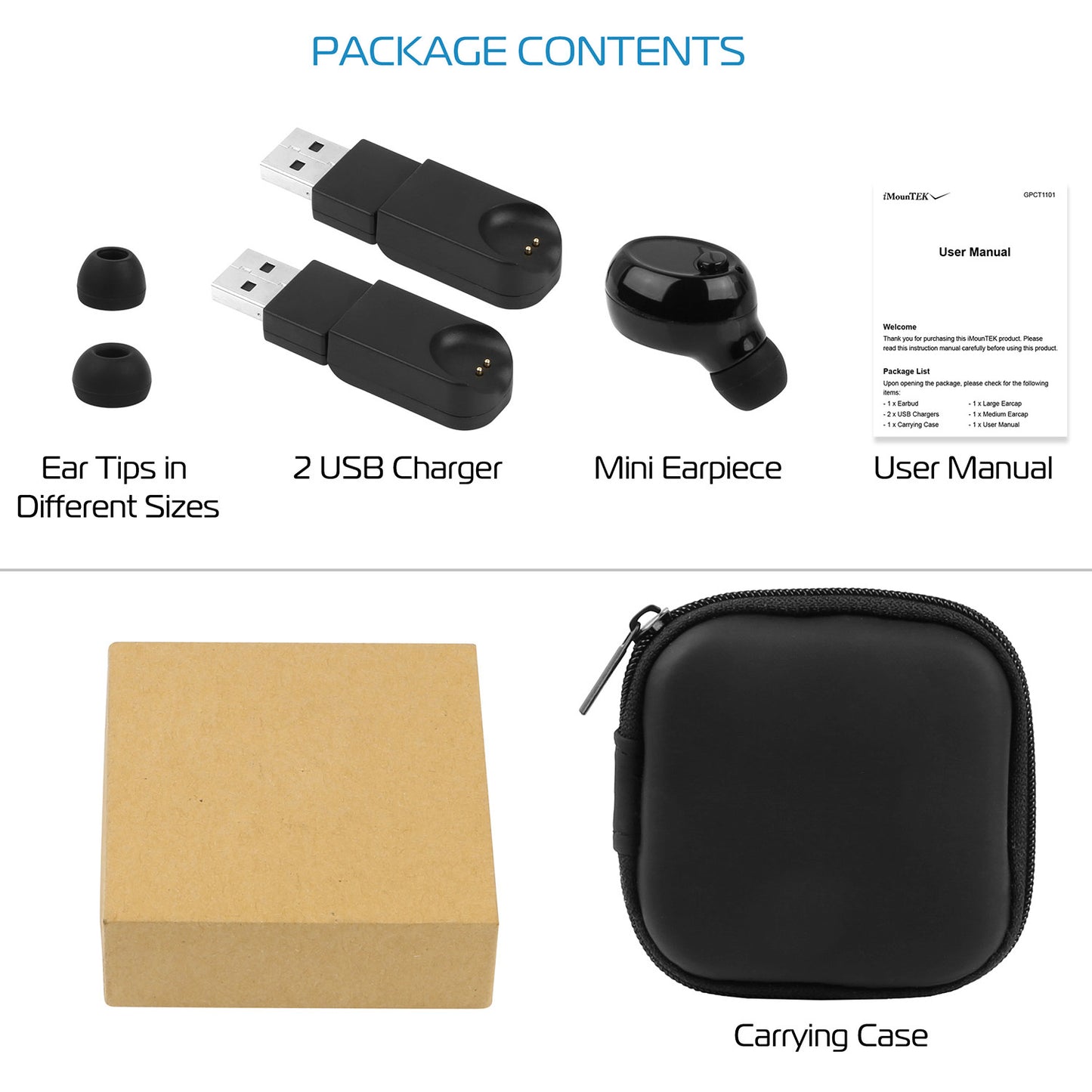 Wireless Single Earbud Wireless 4.1 Magnetic Charging In-ear Earpiece 6 Hours Working