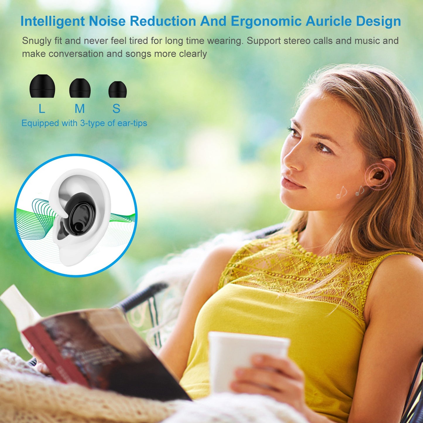 Wireless Single Earbud Wireless 4.1 Magnetic Charging In-ear Earpiece 6 Hours Working