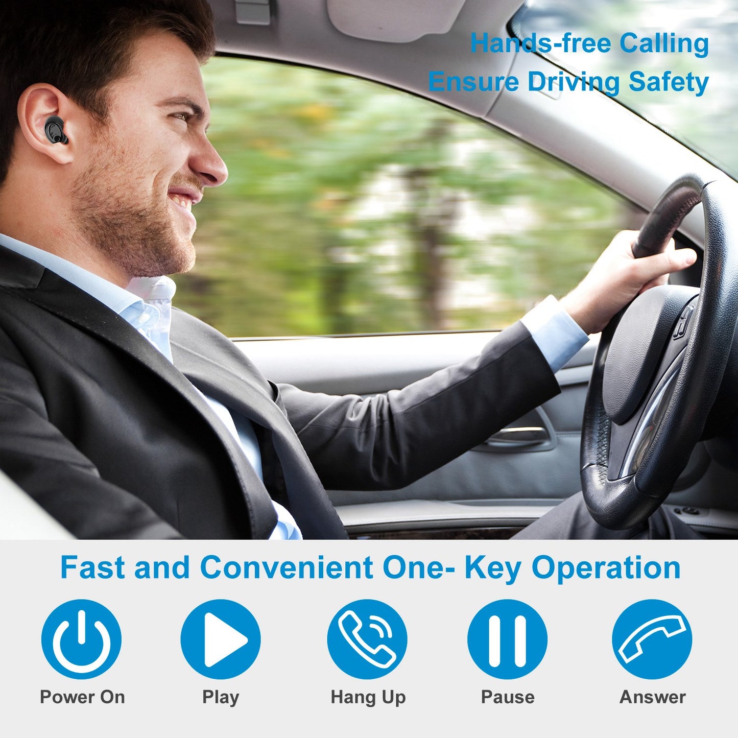 Wireless Single Earbud Wireless 4.1 Magnetic Charging In-ear Earpiece 6 Hours Working