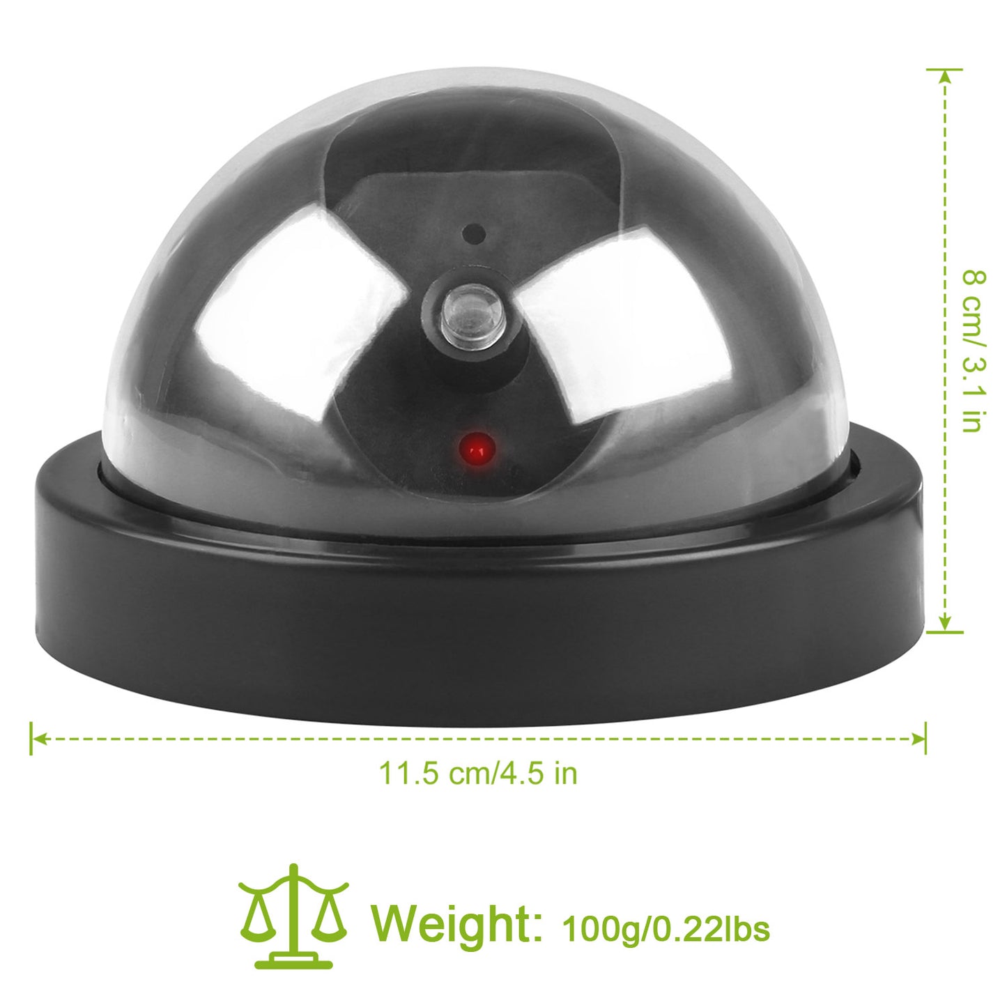 4Packs Fake Security Camera Dome Dummy Camera w/ Realistic Looking Flash LED Lights