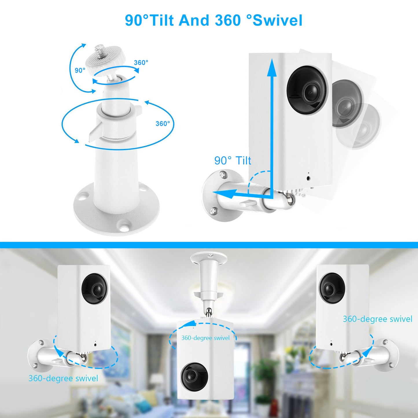 3 Packs Security Camera Wall Mount for Arlo 360 Degree Adjustable Camera Holder