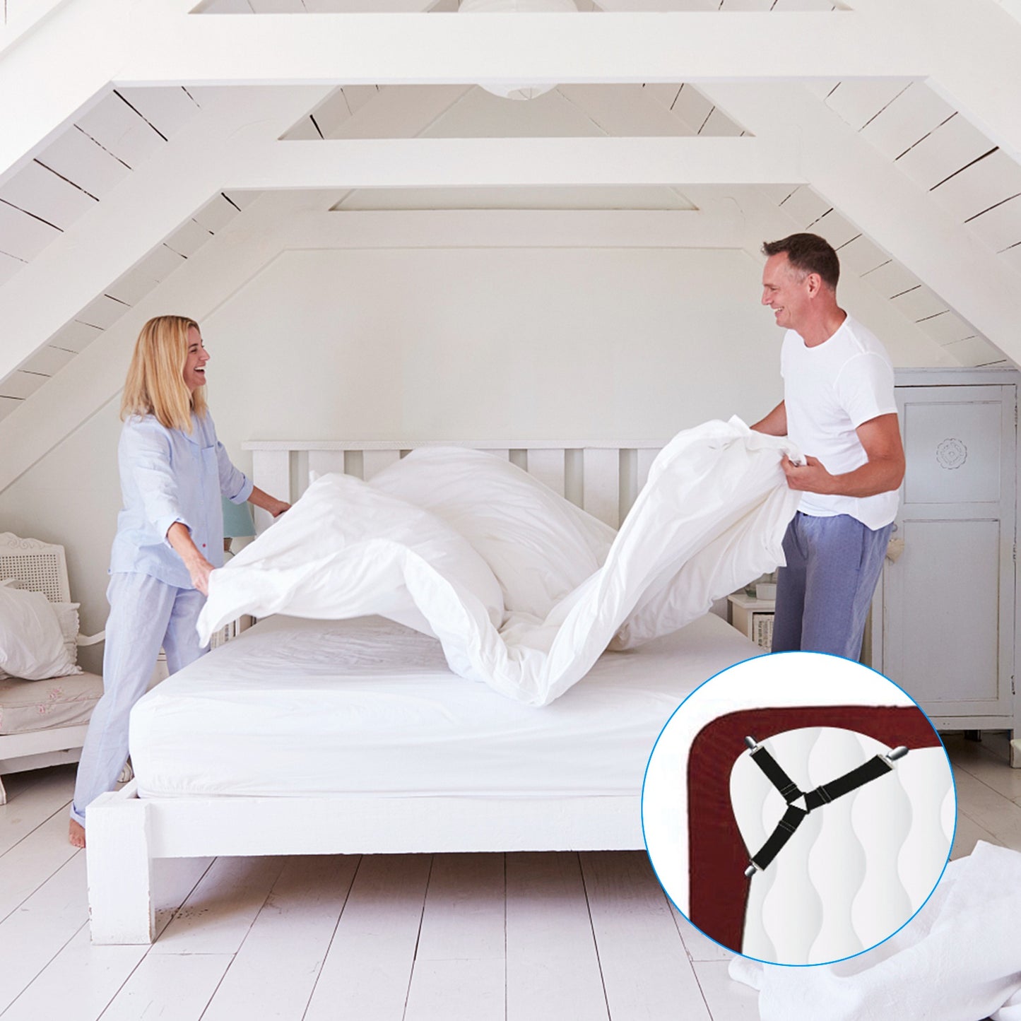 4Pcs Bed Sheet Fastener Holder Triangle Mattress Suspender Straps