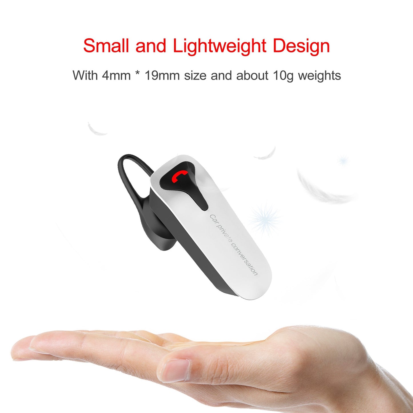 Car FM Transmitter w/ Wireless Earpiece 2 USB Charge Ports Hands-free Call