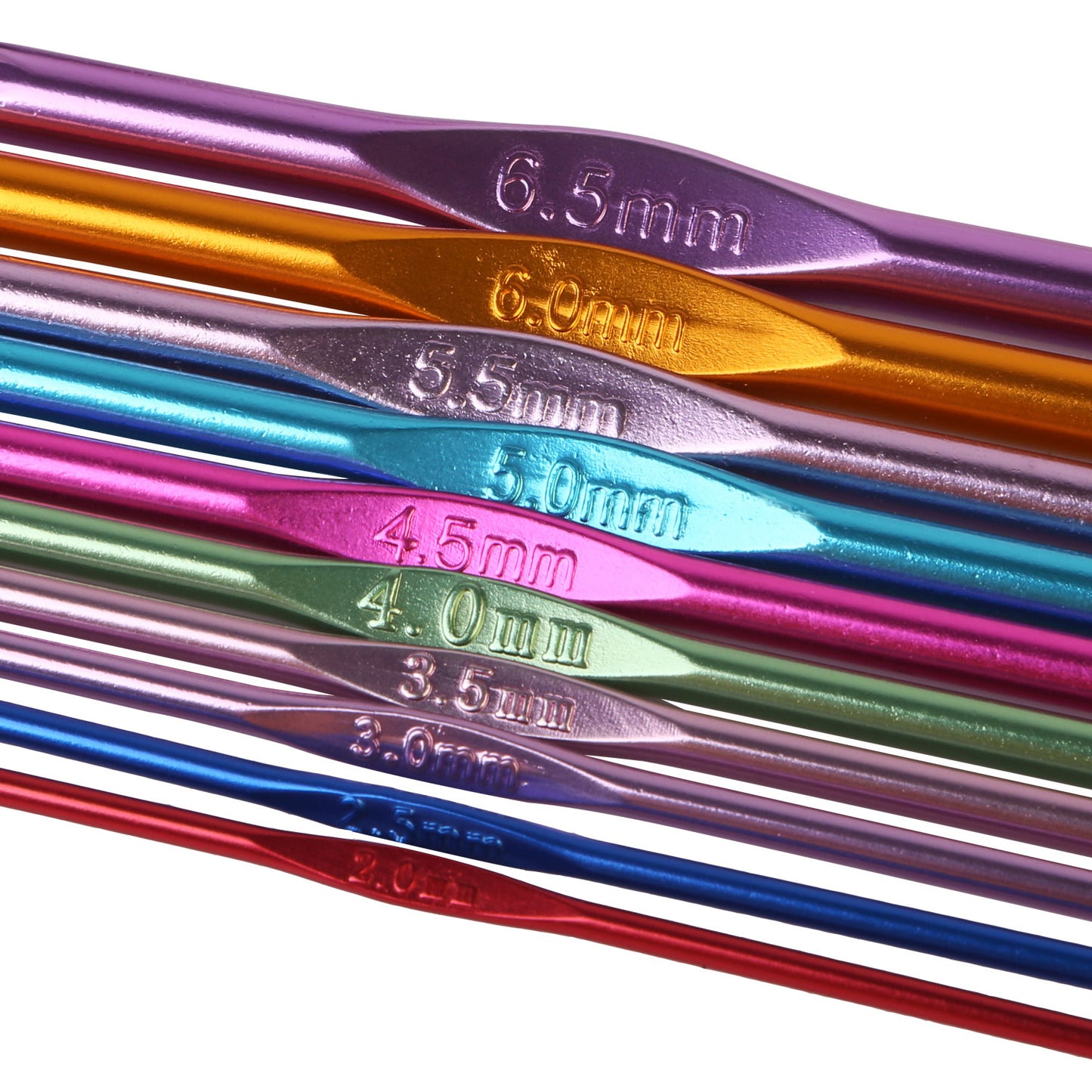 22Pcs Multi-Color Crochet Hook Needles Aluminum Handle Sewing Kit