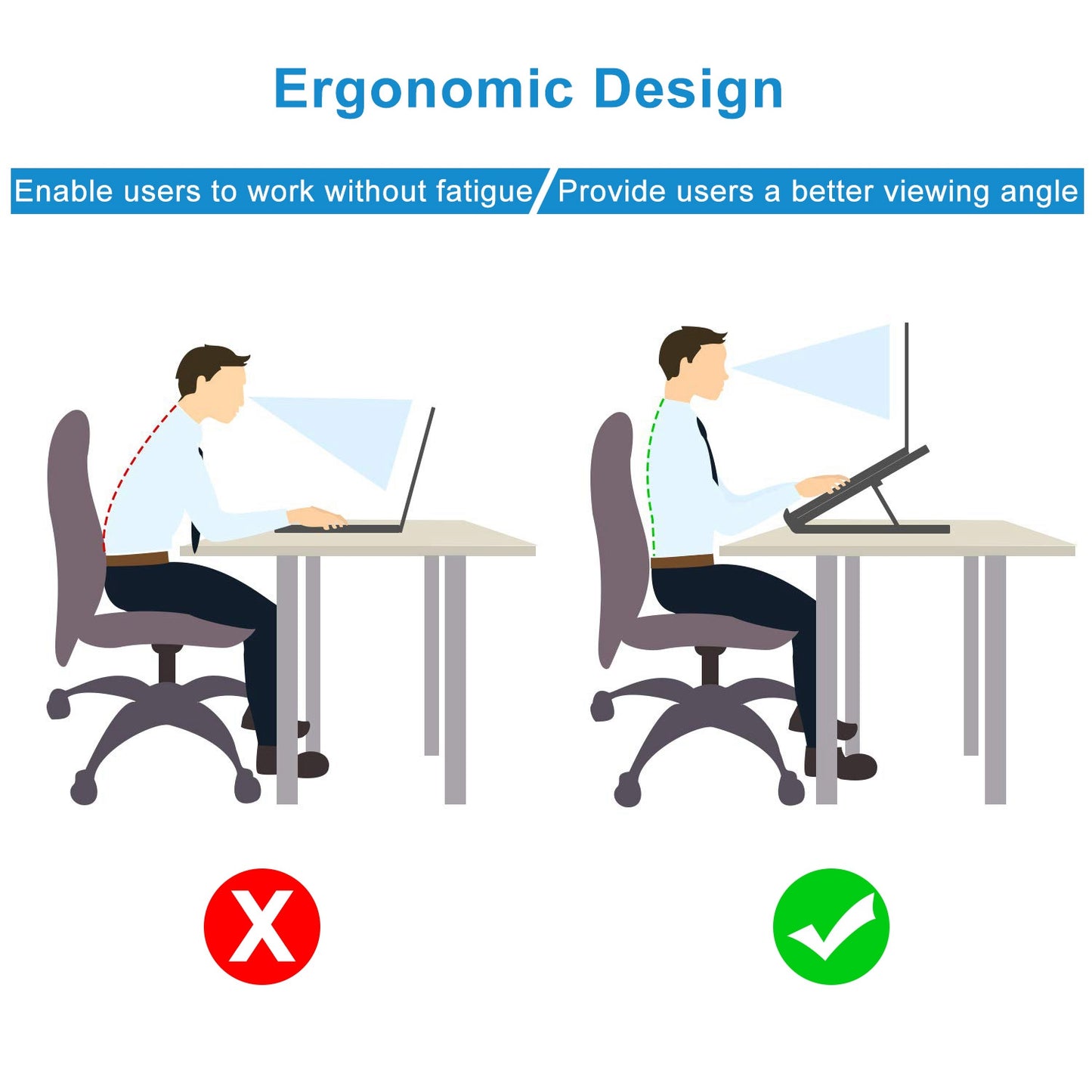 Portable Laptop Stand 7 Adjustable Heights Ventilated Notebook Holder