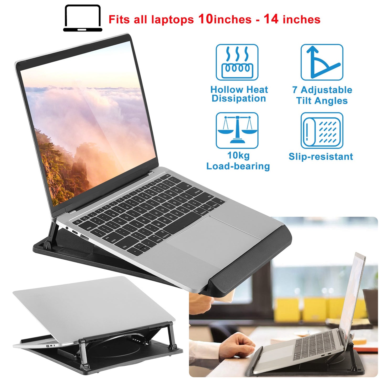 Portable Laptop Stand 7 Adjustable Heights Ventilated Notebook Holder