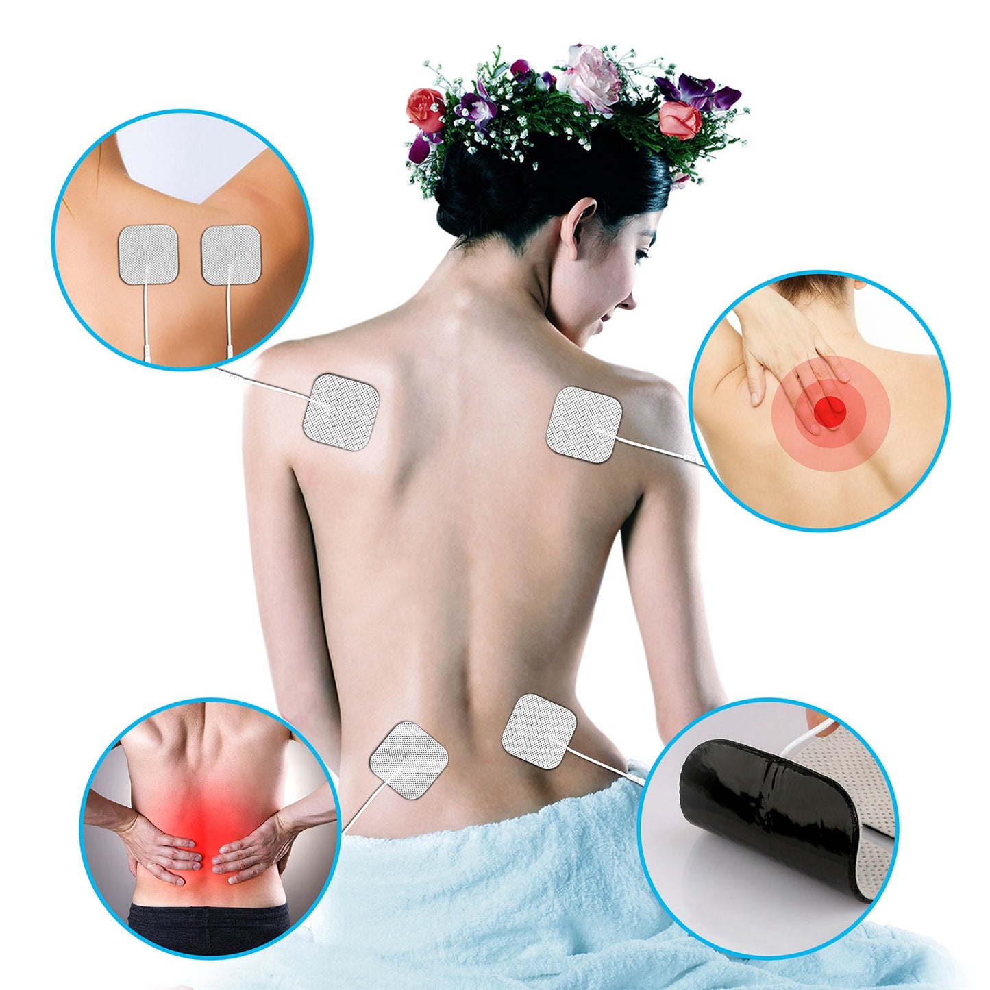 4Pcs Reusable Self Adhesive Replacement Electrode Pads