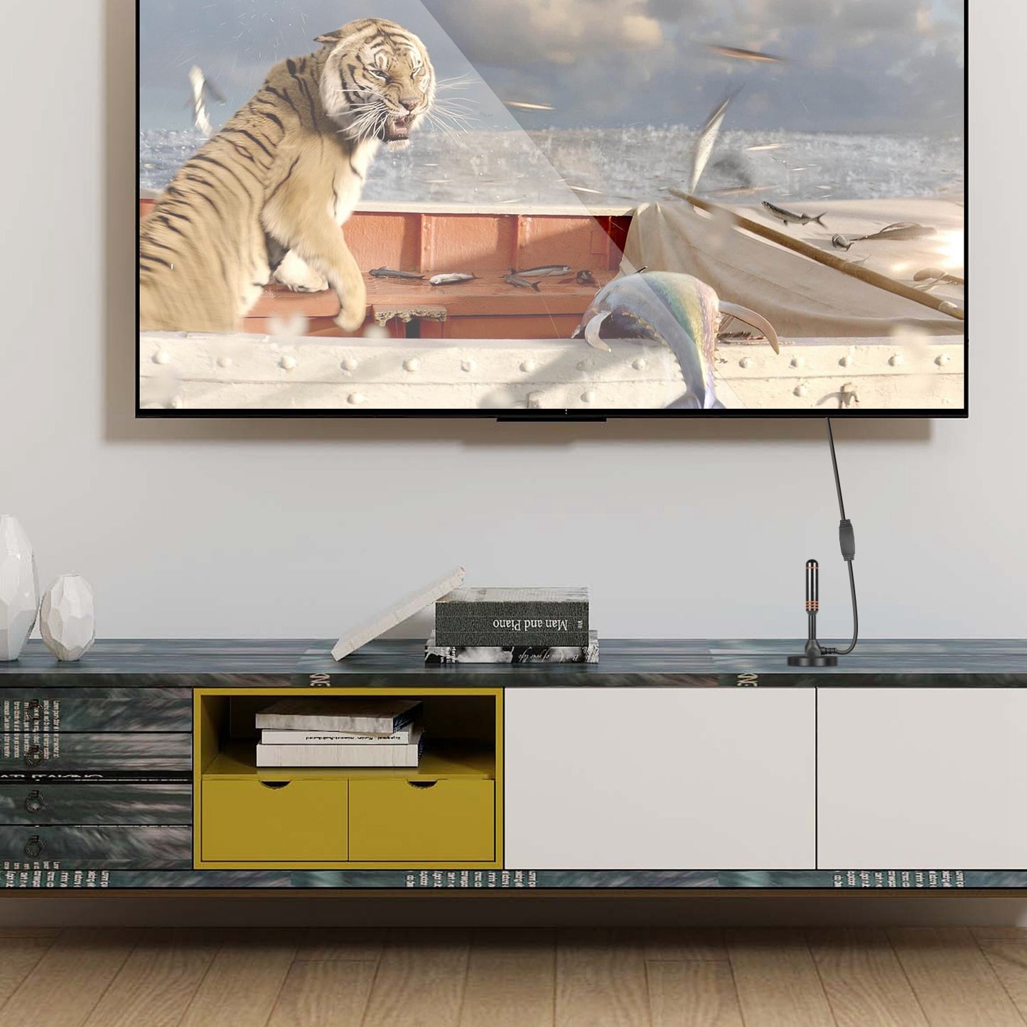 HDTV Antenna 50 Miles Amplified TV Aerial Digital UHF/VHF Antenna