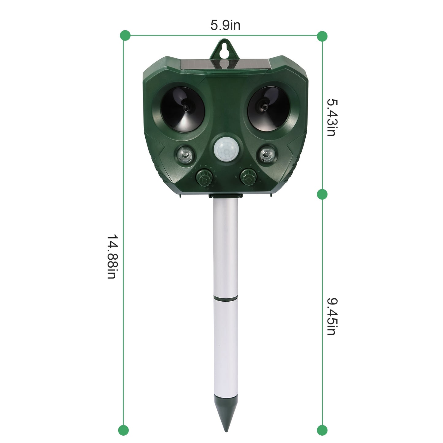 Ultrasonic Animal Repeller Solar Powered Repellent with Motion Sensor