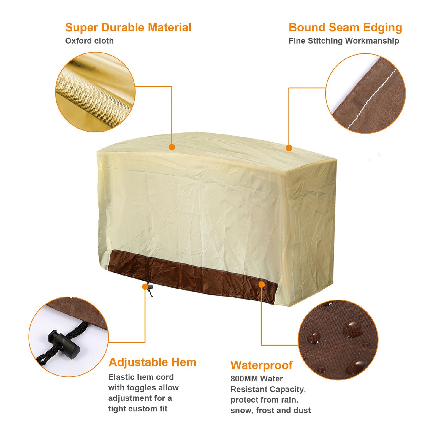 58in 210D Waterproof Outdoor BBQ Grill Cover Windproof Dustproof Patio Gas Grill