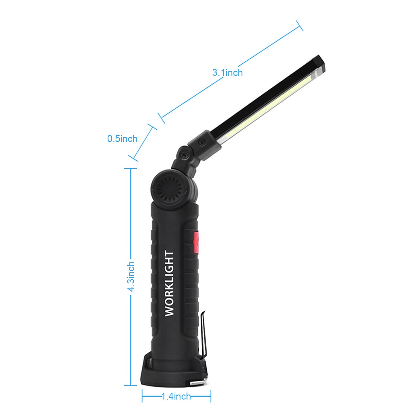 Rechargeable COB LED Slim Work Lights Folding Magnetic Flashlight