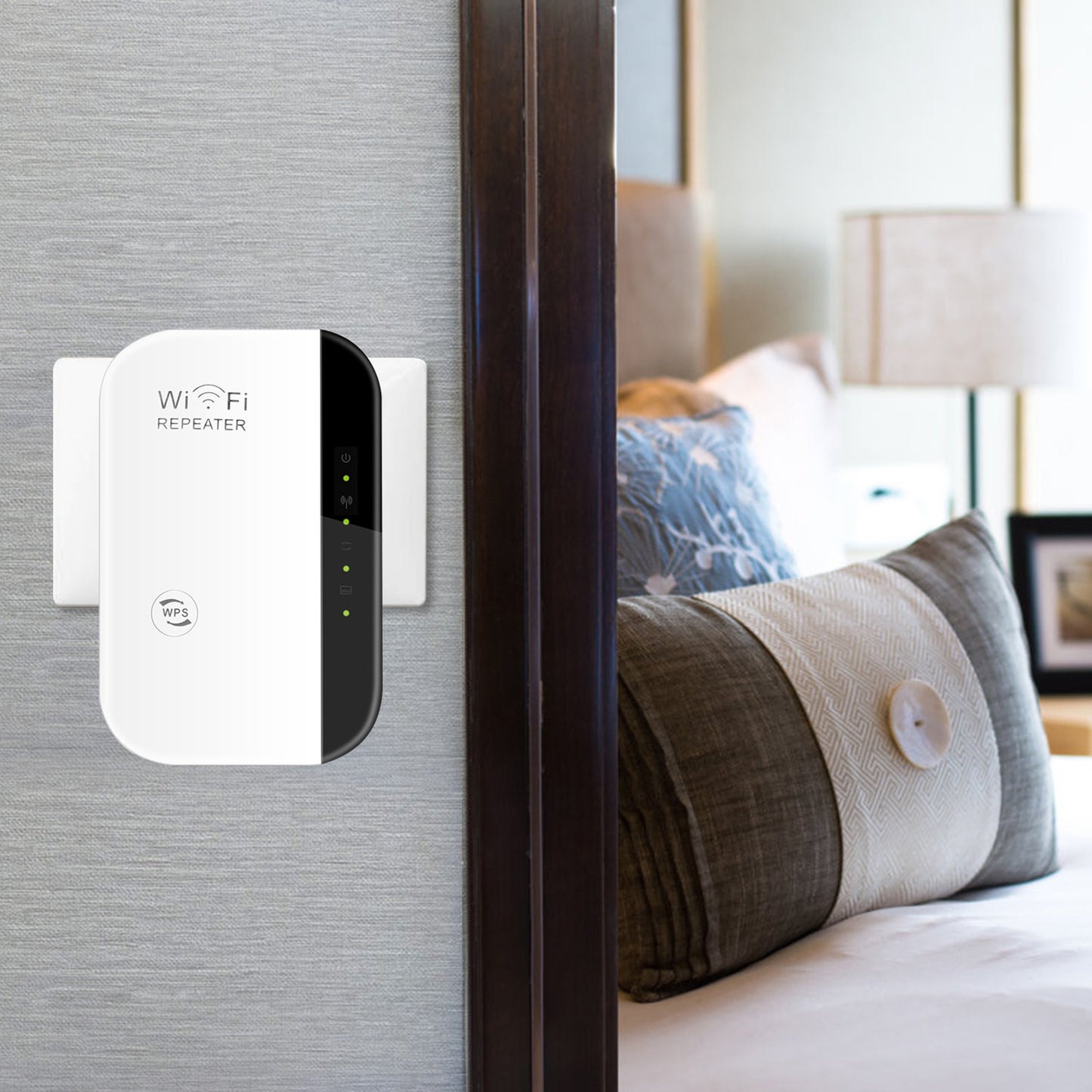 300Mbps WiFi Repeater 32.8ft/10m Wireless Range Extender 2.4GHz WiFi Signal