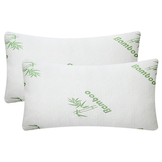 Bamboo Memory Foam Pillow Hypoallergenic Bed Pillow For Head Neck Rest Sleeping Shredded Pillow W/ Washable Cover
