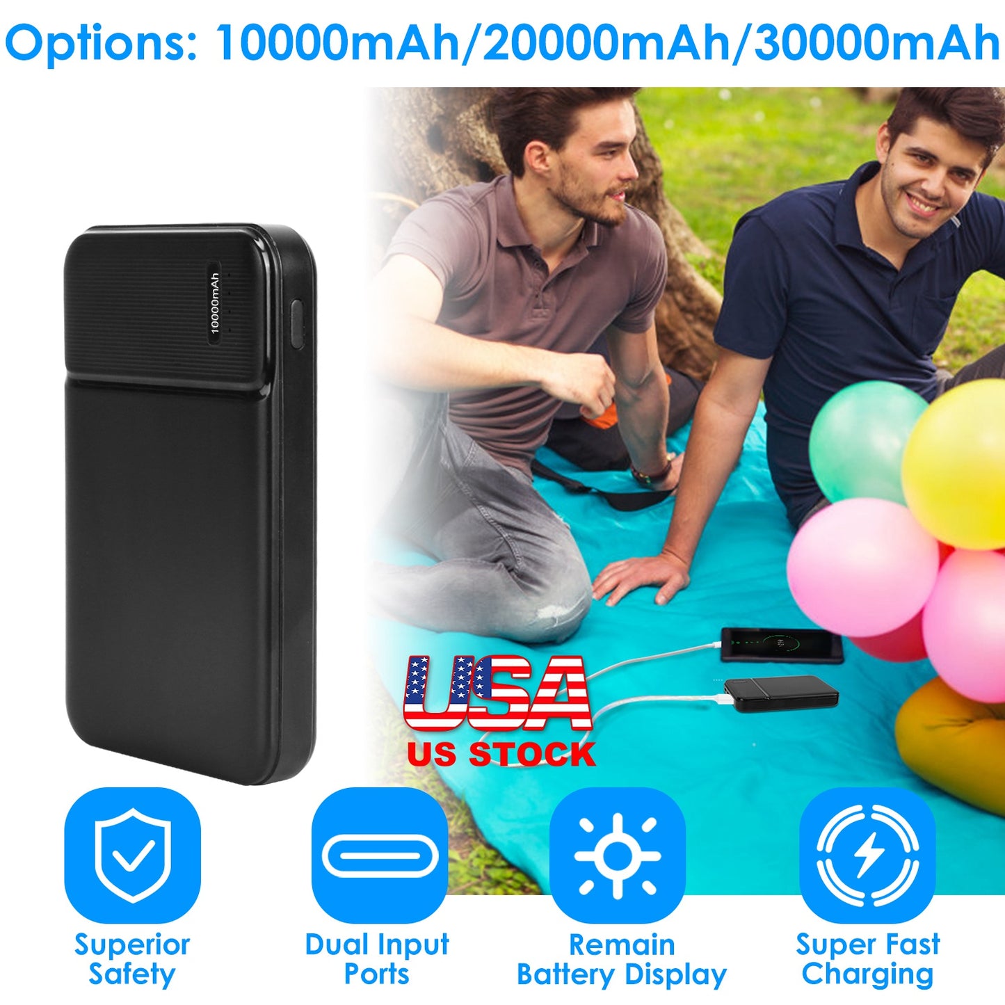 Fast Charging Power Bank PD18W Fast Charger Portable Phone Charger with 1 USB Cable Fit For IOS Phone 15 14 13 And More