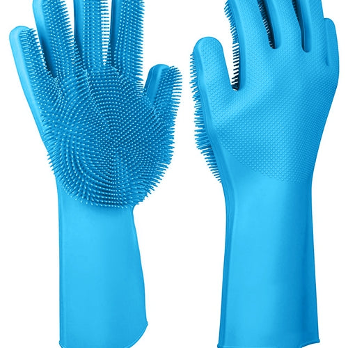 Magic Silicone Brush Dishwashing Gloves - Thumbnail 2