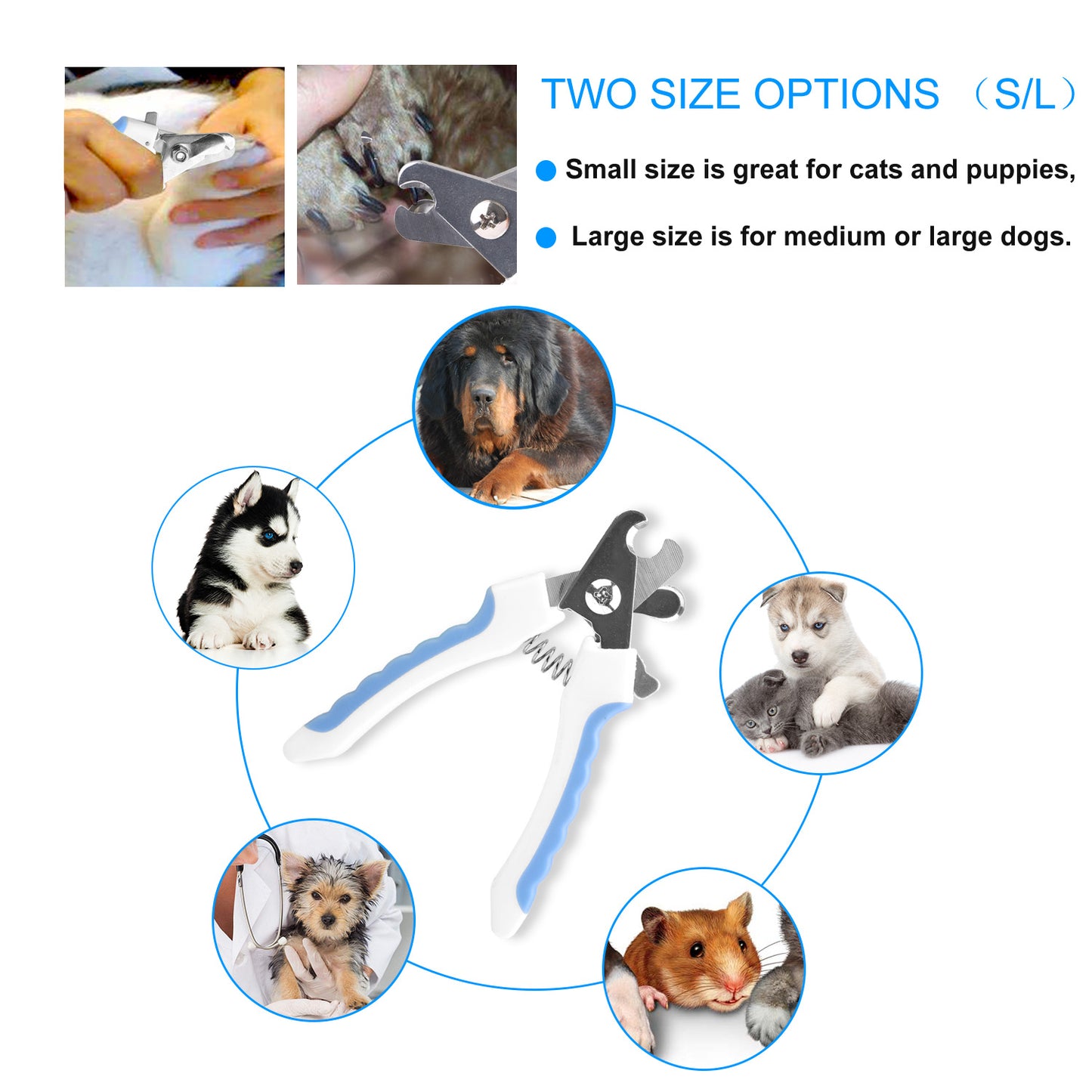 Dog Nail Clippers Pet Cat Nail Toe Trimmer Stainless Steel Grooming Tool
