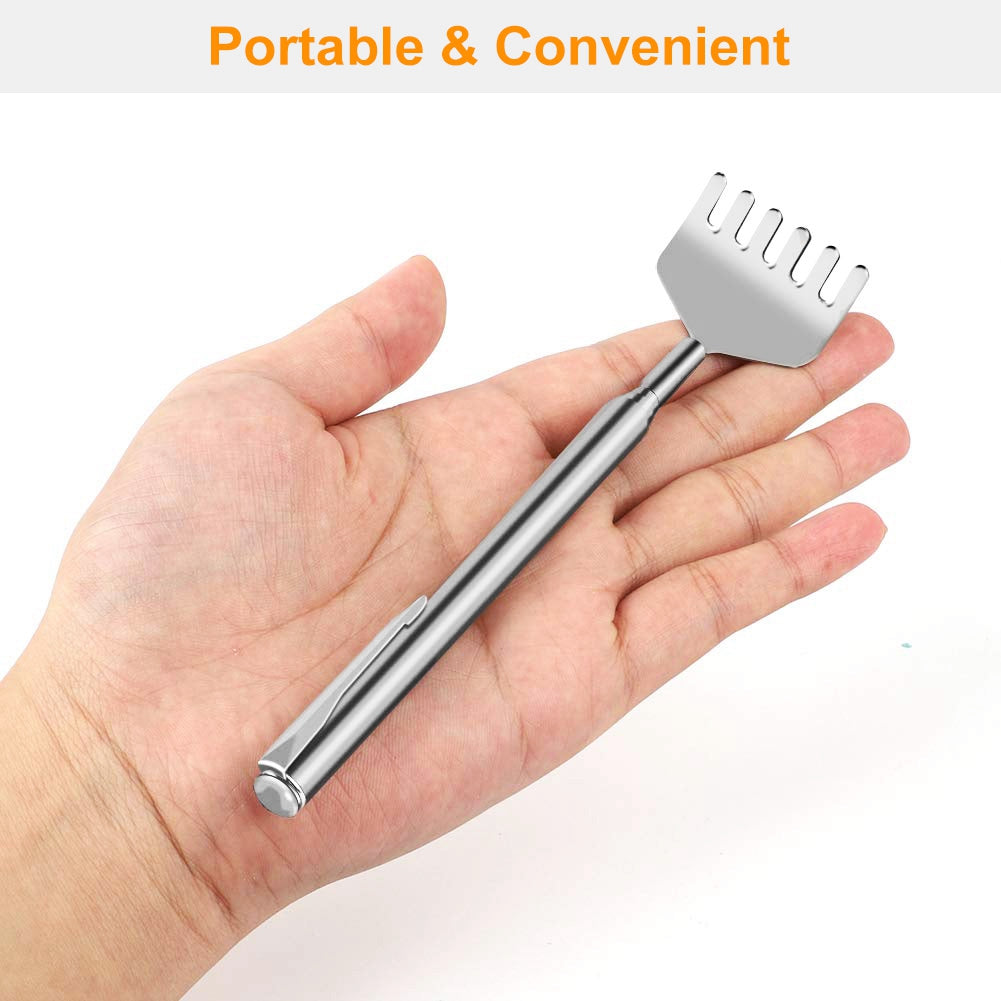3pcs 20in Telescopic Back Scratcher Stainless Steel Extendable Bear Eagle Claw Massager