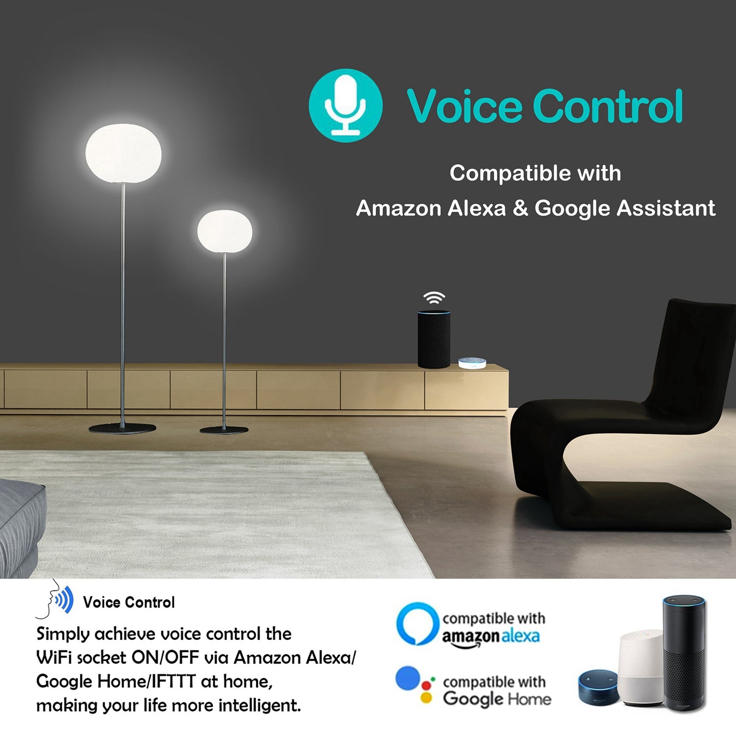 WiFi Smart Plug Outlet Wireless Smart Socket APP Remote Voice Control Timer