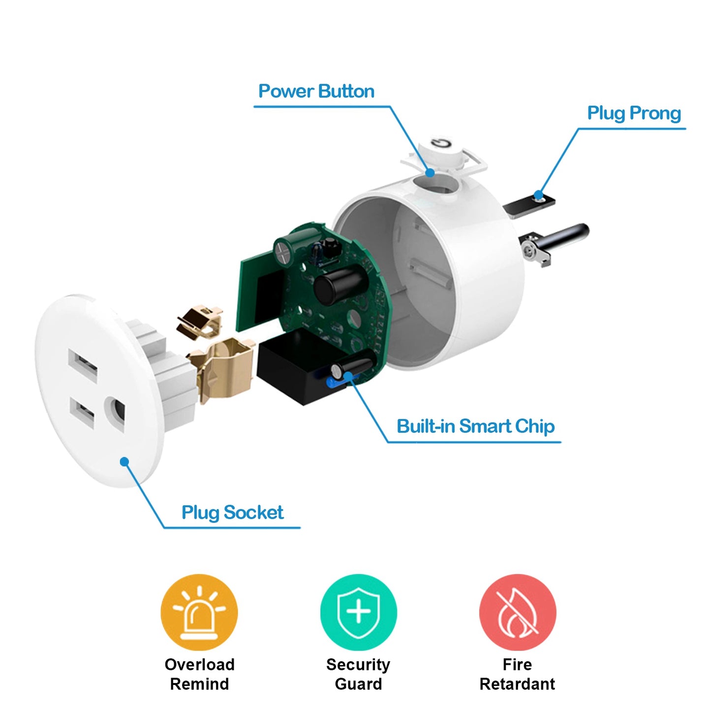 WiFi Smart Plug Outlet Wireless Smart Socket APP Remote Voice Control Timer