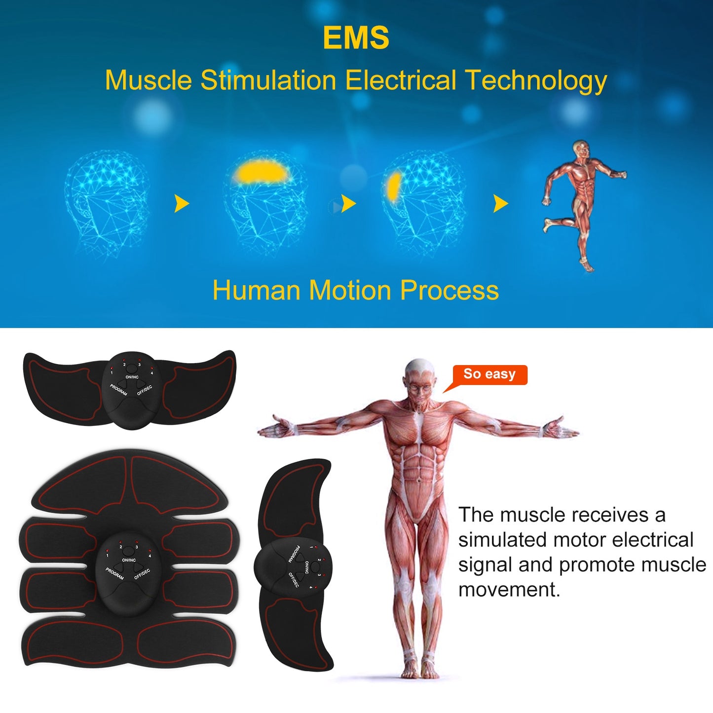 ABS Stimulator Muscle Toner EMS Abdominal Toning Belts Body Fitness Trainer