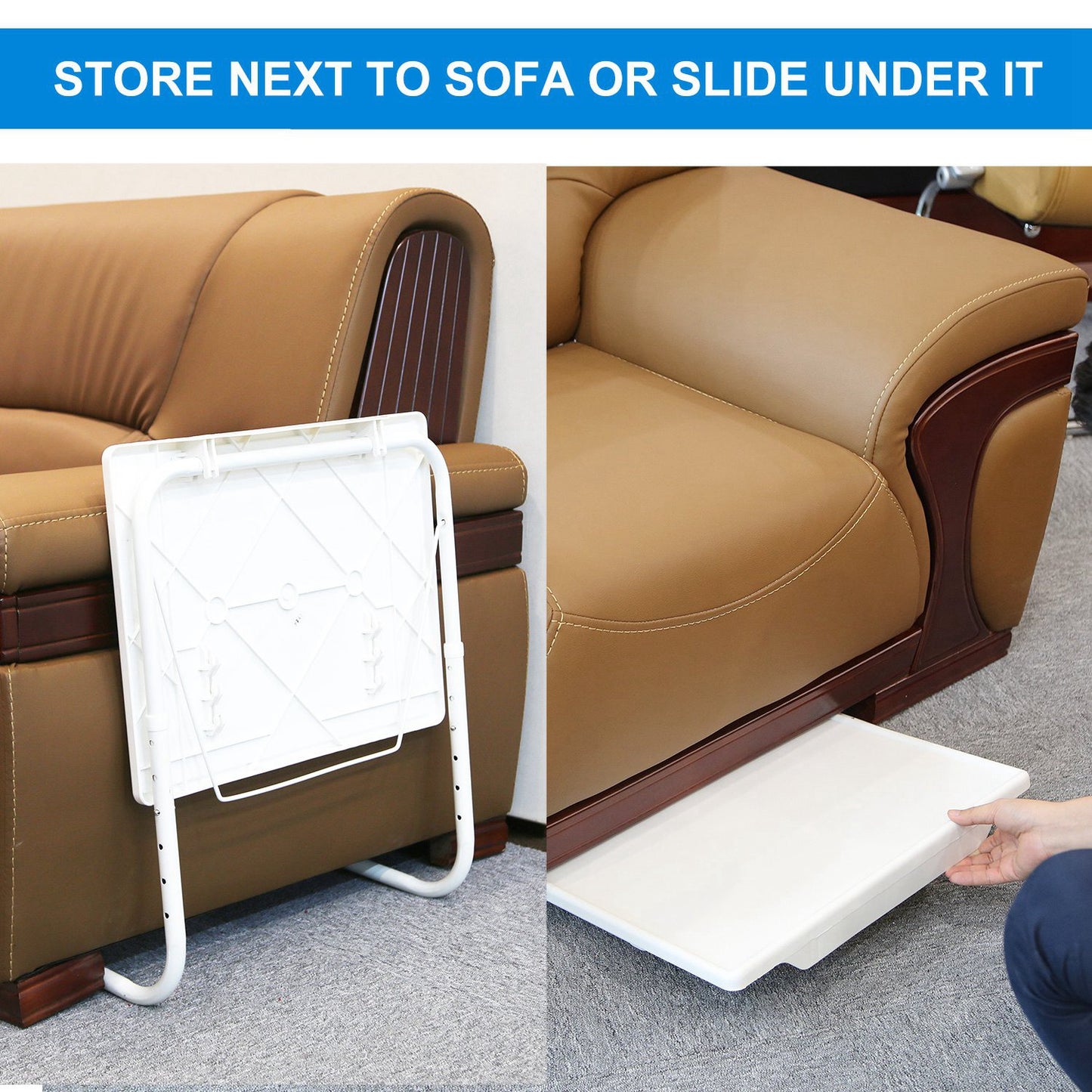 Foldable Tray Table Portable Sofa TV Tray 6 Heights 3 Angles Laptop Desk
