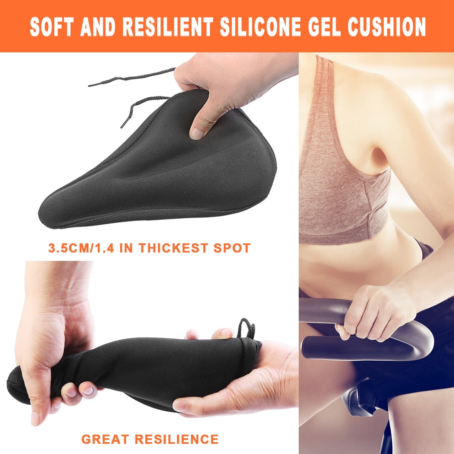 Bike Seat Cover Anti-Slip Comfortable Bicycle Padded Saddle Cover