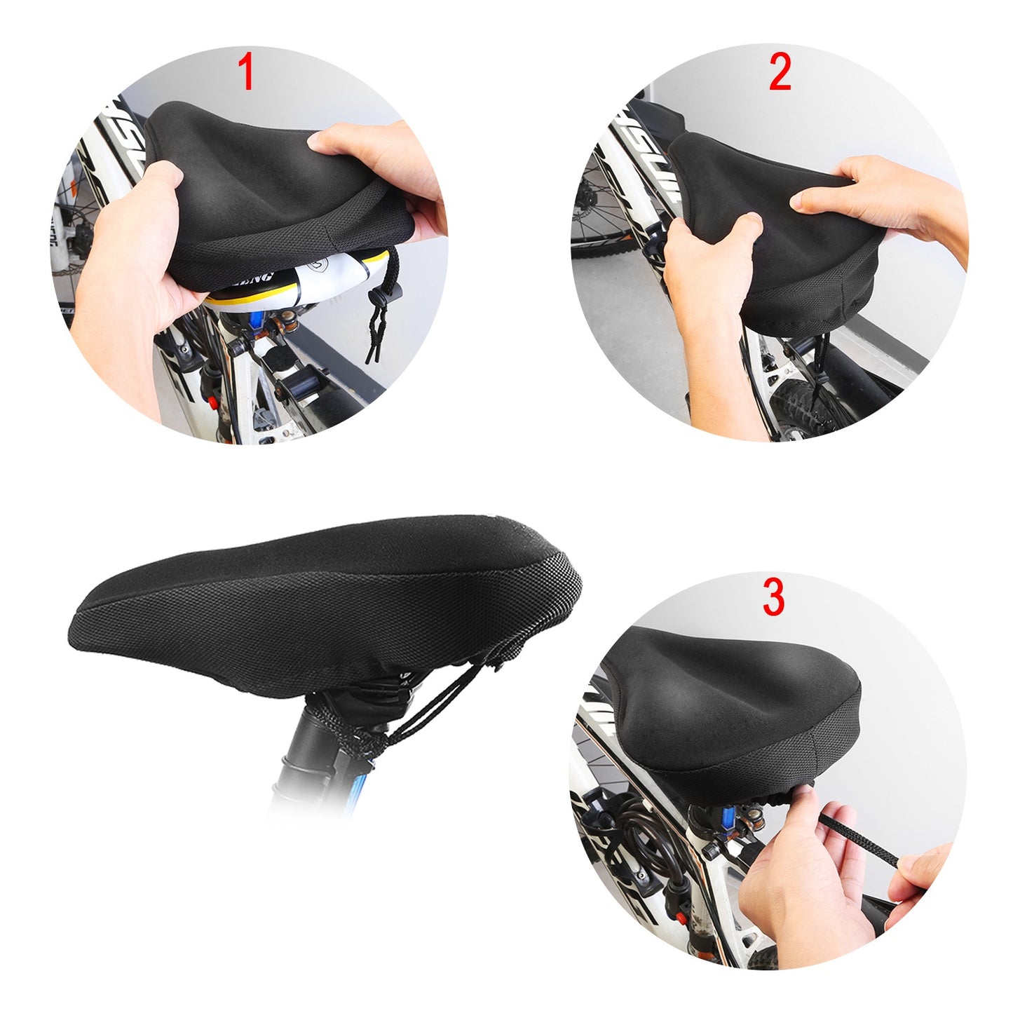 Bike Seat Cover Anti-Slip Comfortable Bicycle Padded Saddle Cover
