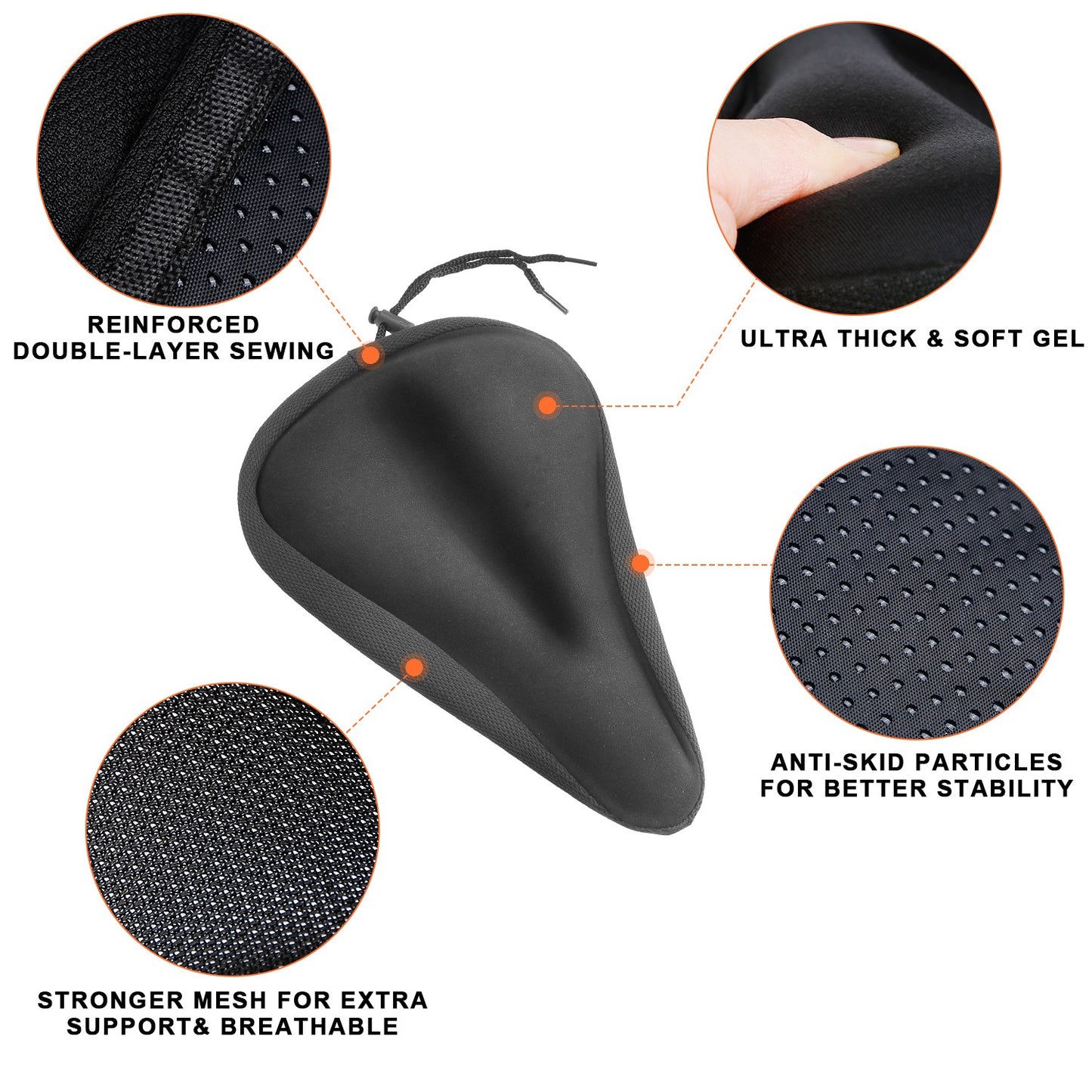 Bike Seat Cover Anti-Slip Comfortable Bicycle Padded Saddle Cover