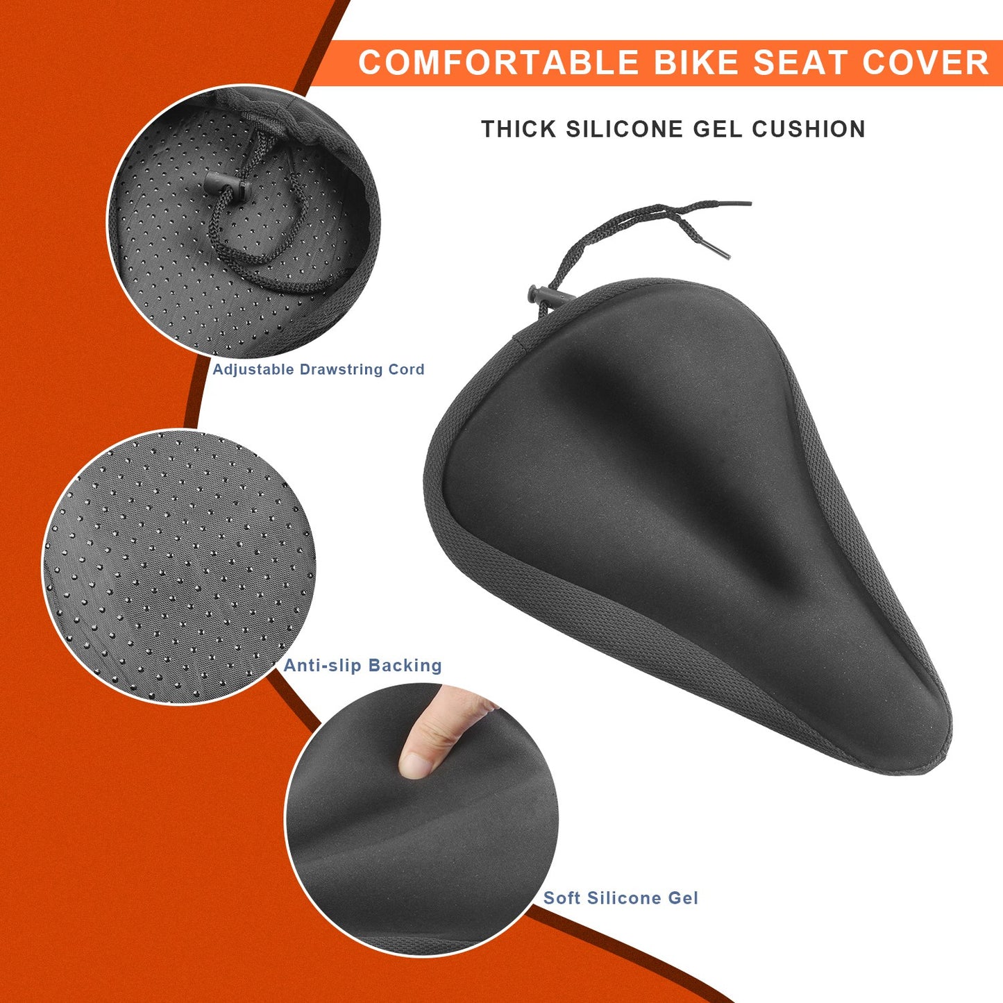 Bike Seat Cover Anti-Slip Comfortable Bicycle Padded Saddle Cover