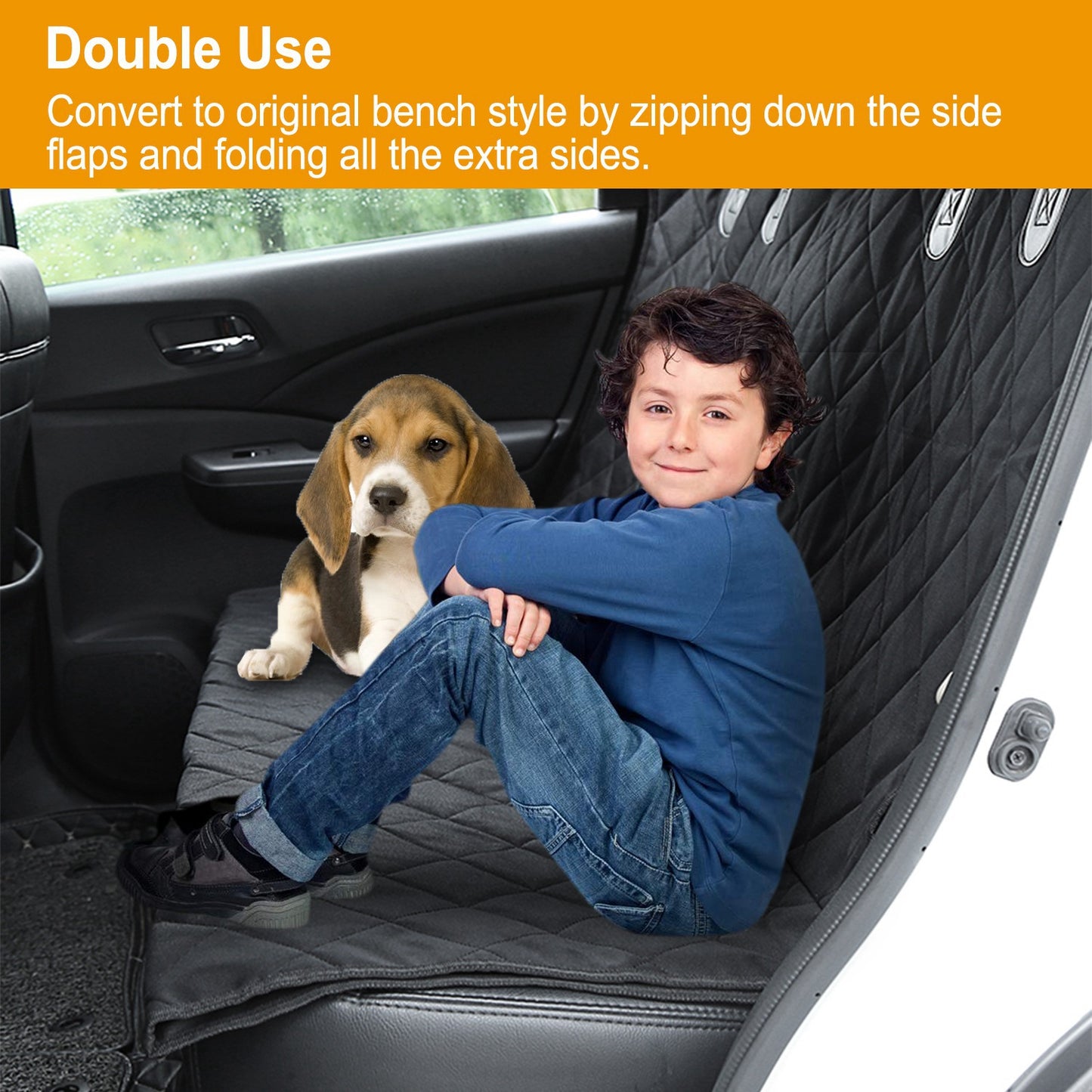 Waterproof Dog Car Seat Cover Scratchproof Pet Hammock Protector Rear Seat