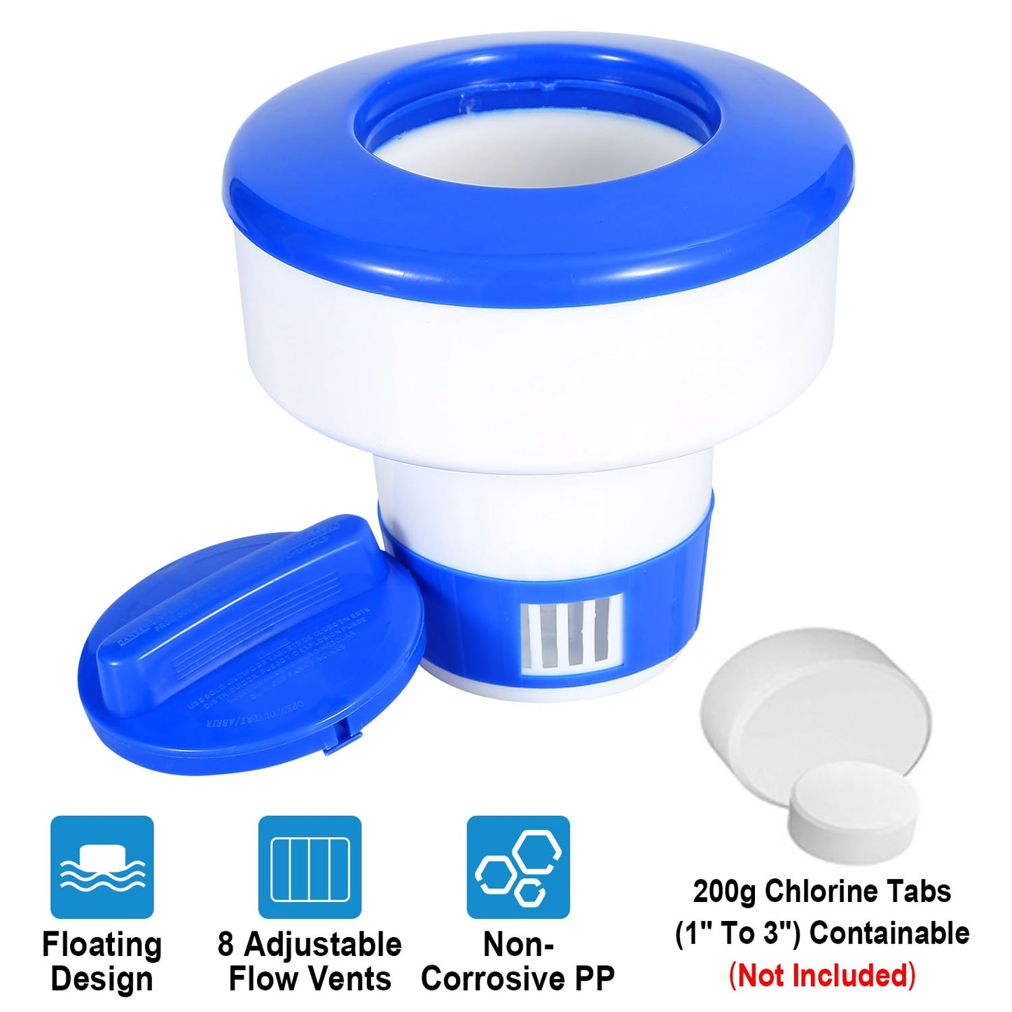 Floating Pool Chlorine Dispenser Chemical Holder Tablet Dispenser Floater