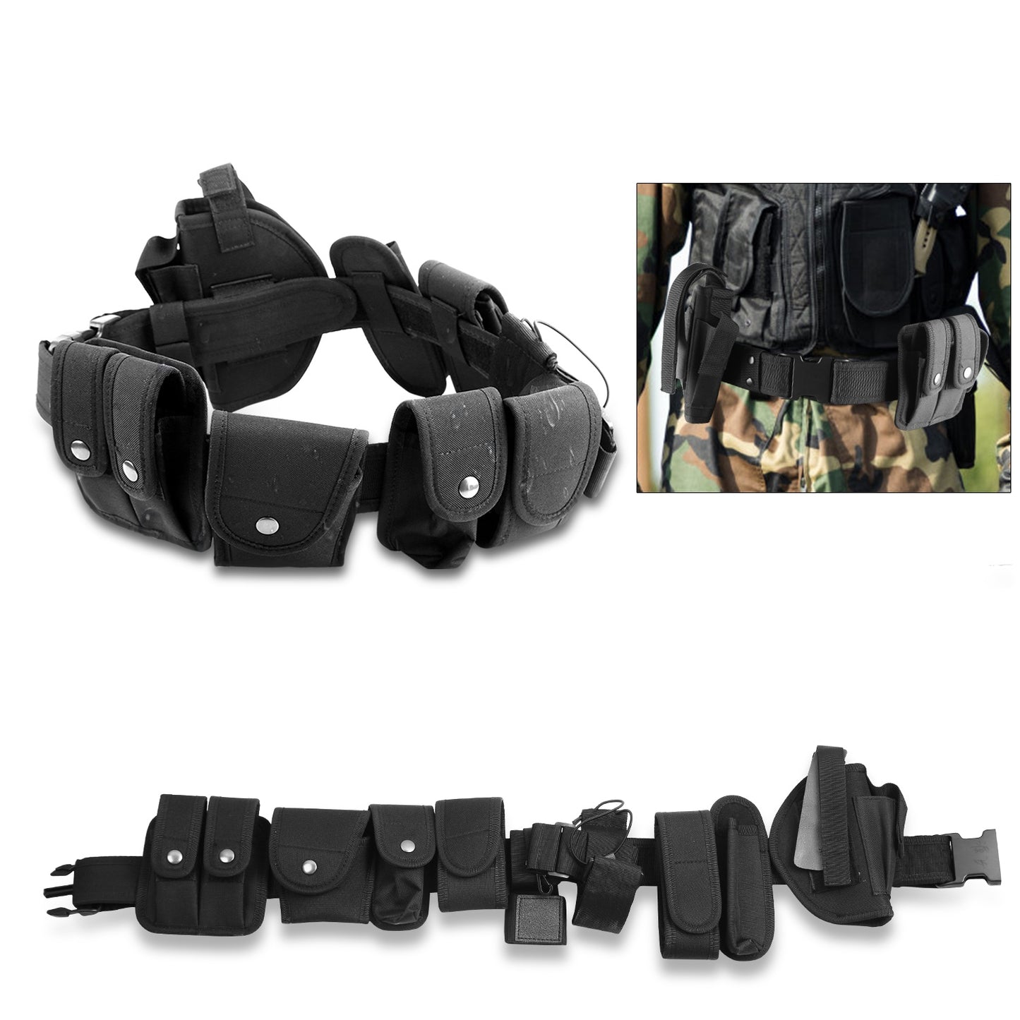 Military Utility Belt Tactical Police Security Guard Modular Belt