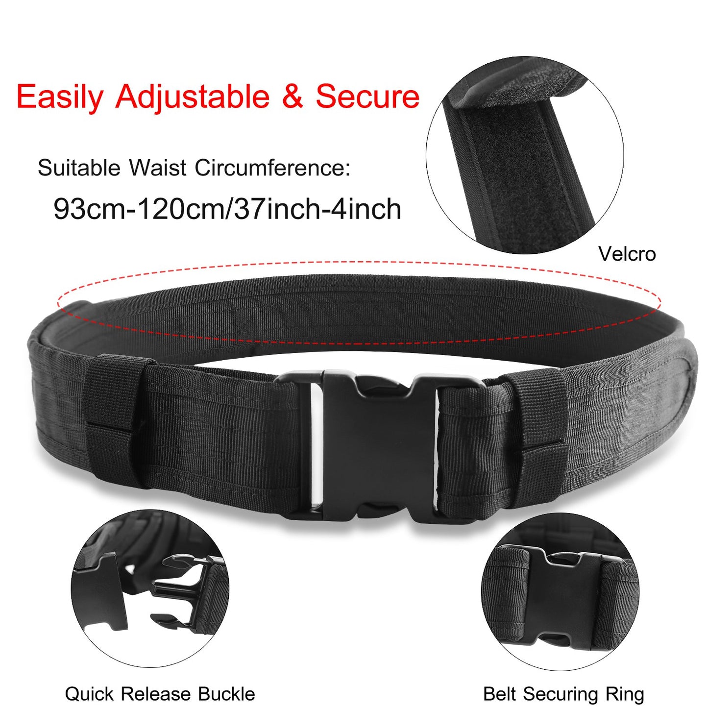 Military Utility Belt Tactical Police Security Guard Modular Belt