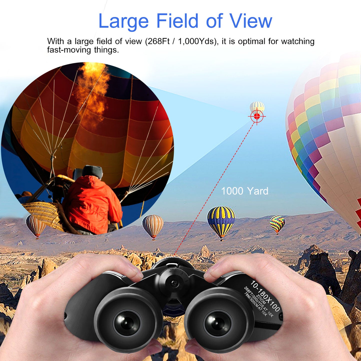 Portable Zoom Binoculars with FMC Lens Low Light Night Vision