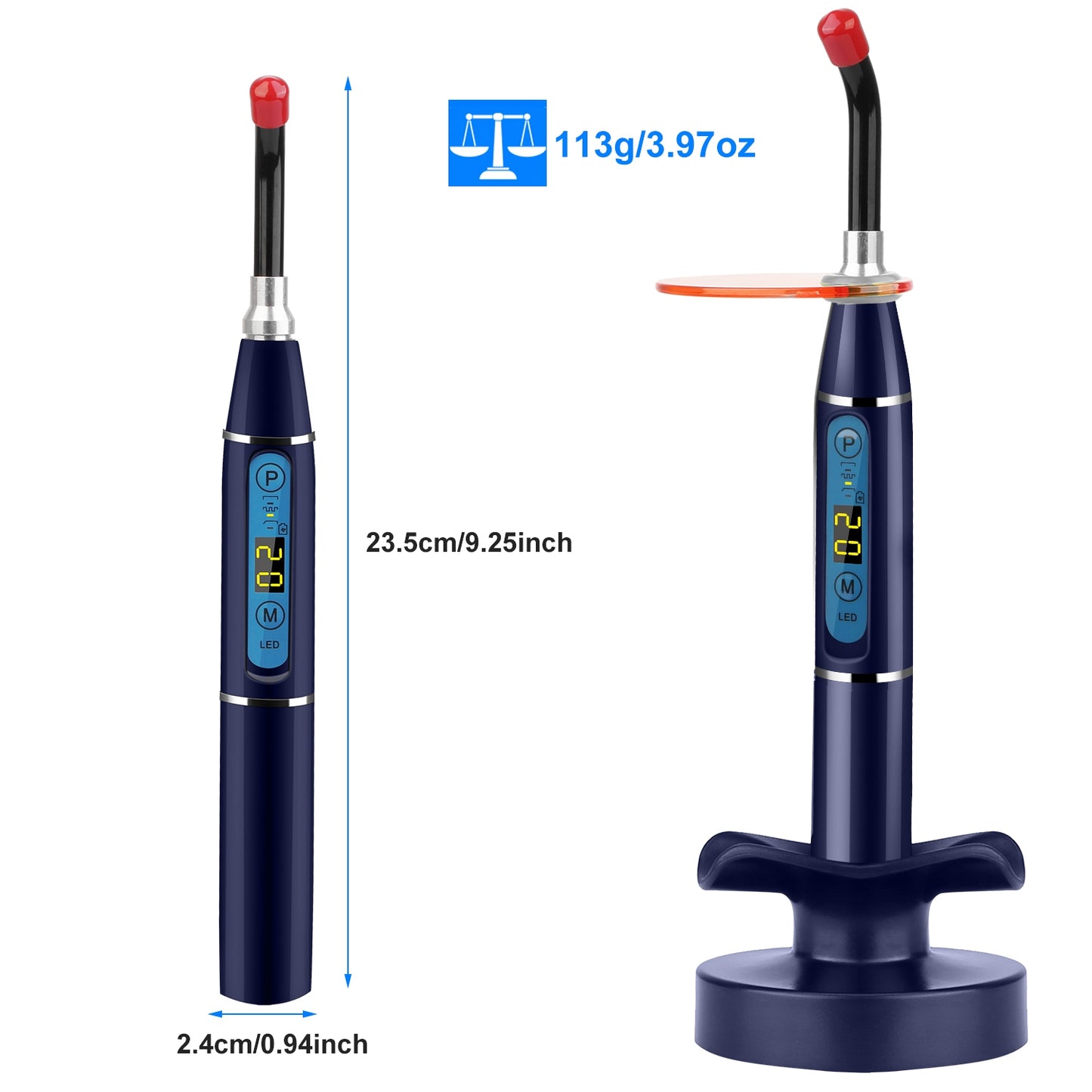 5W Cordless Dental LED Curing Light Lamp 1500mw/cm2