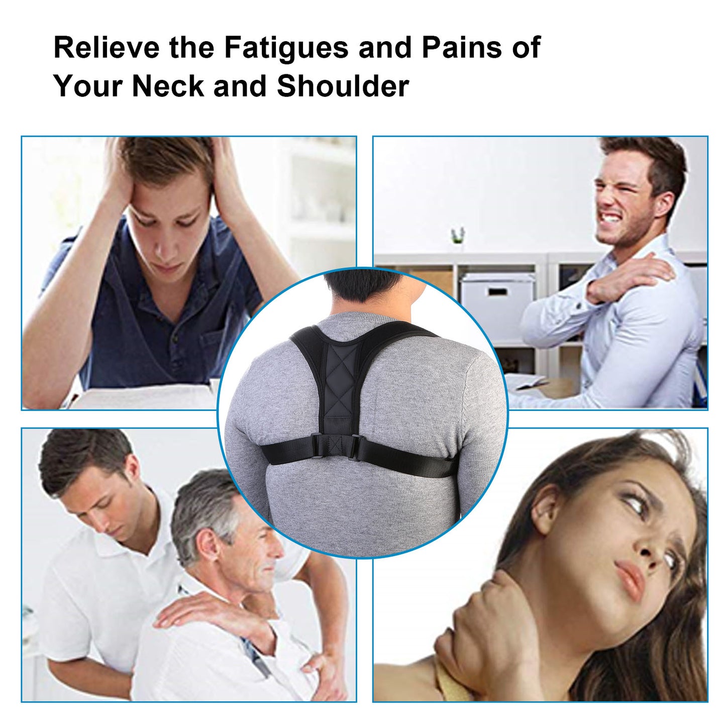 Back Posture Corrector Adjustable Upper Back Braces Clavicle Support