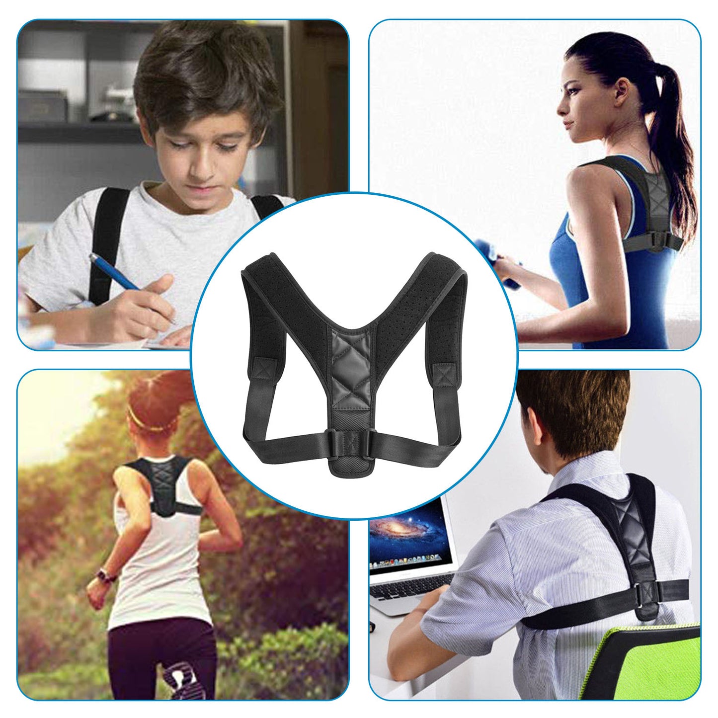 Back Posture Corrector Adjustable Upper Back Braces Clavicle Support