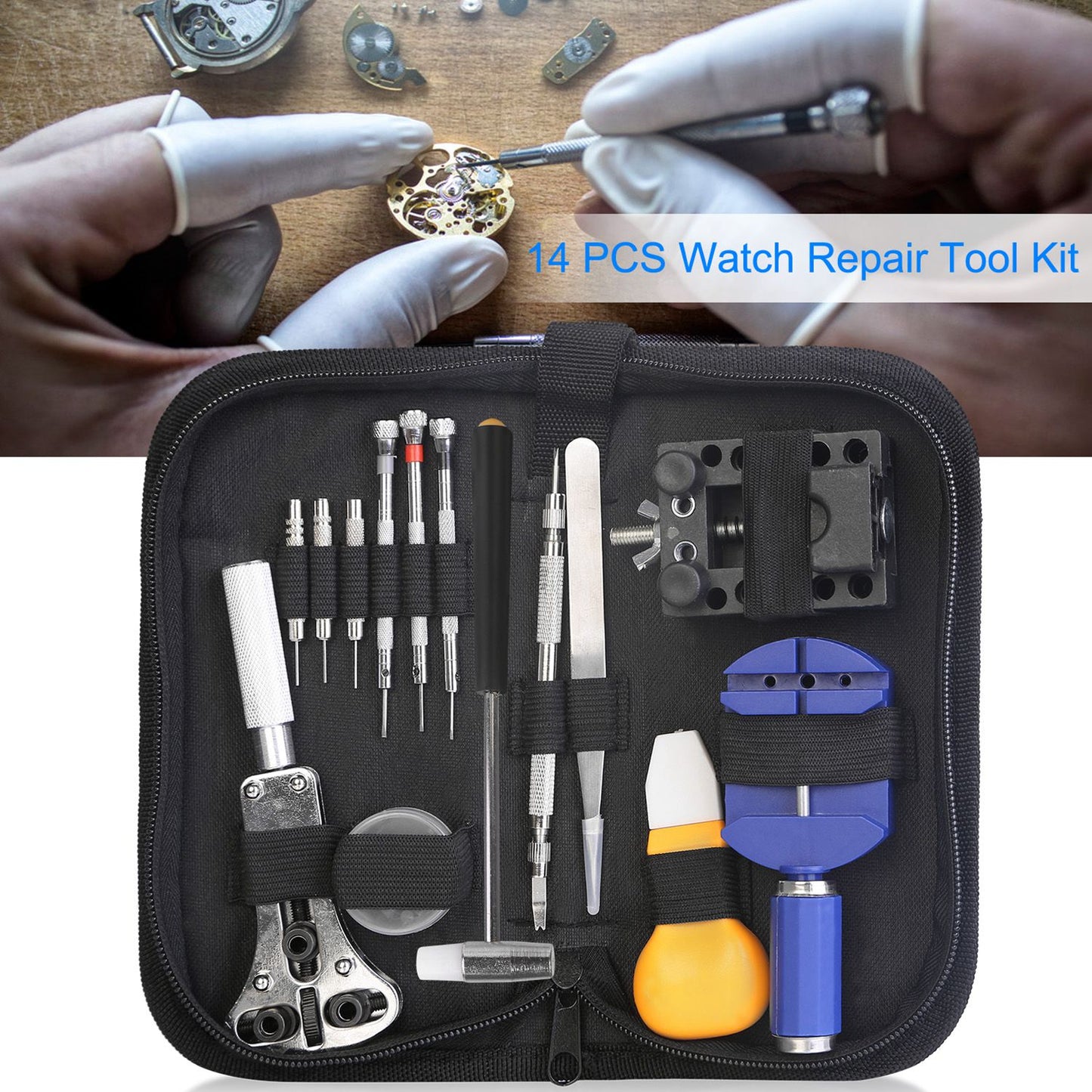 14 PCS Watch Repair Tool Kit Link Remover Watch Case Opener