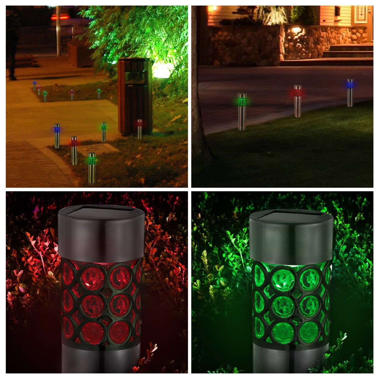6 Pack Outdoor Solar Light IP44 Waterproof RGB Garden Lamp