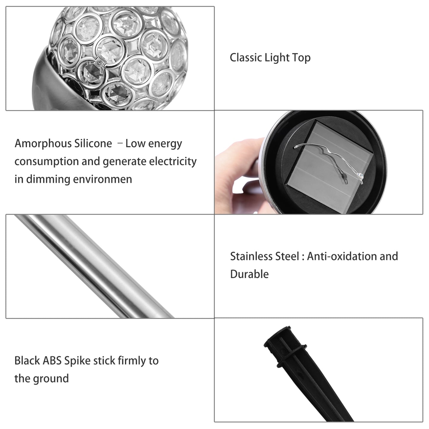 3 Pcs Outdoor Solar Lights Waterproof Ball RGB Light [Colorful Light Type]