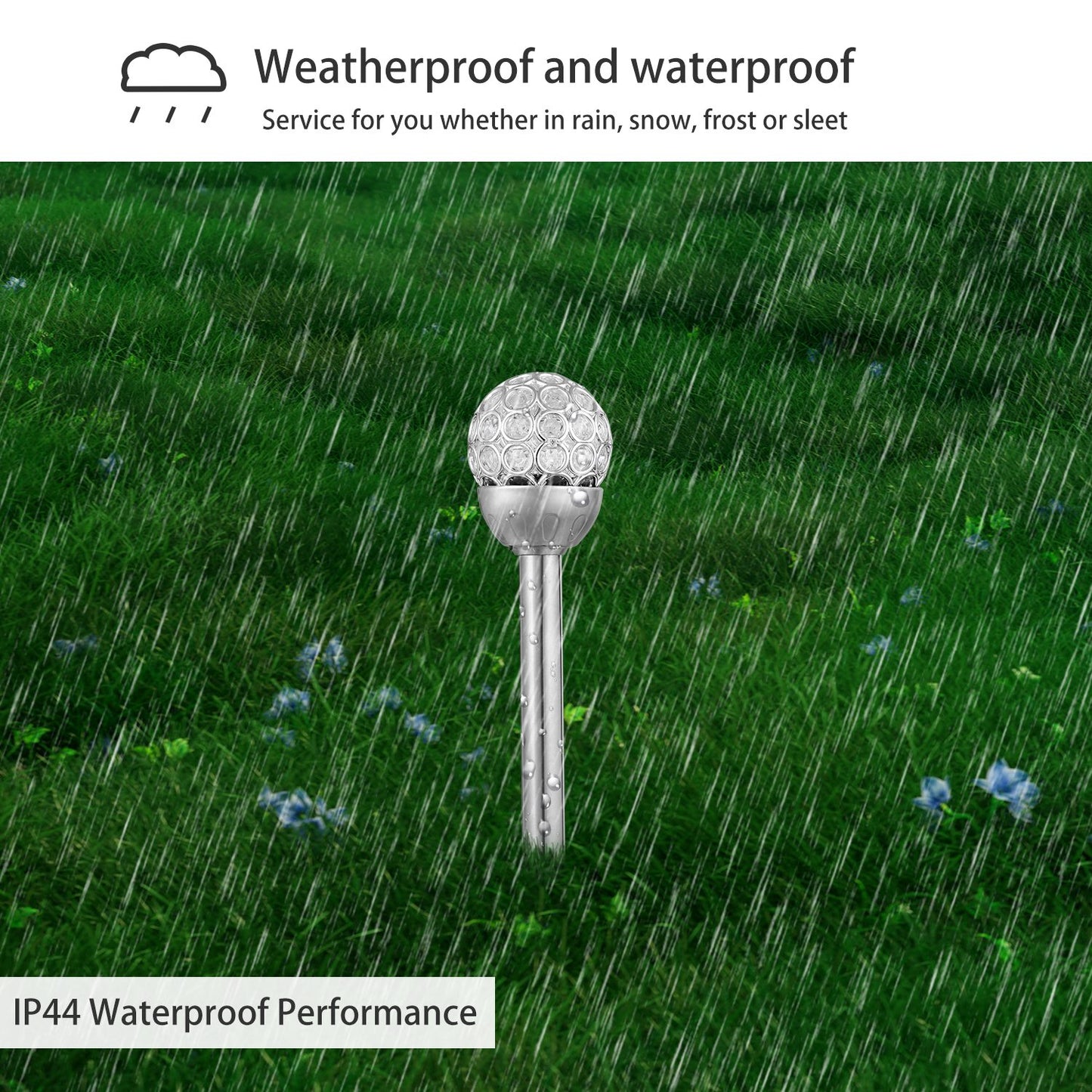 3 Pcs Outdoor Solar Lights Waterproof Ball RGB Light [Colorful Light Type]