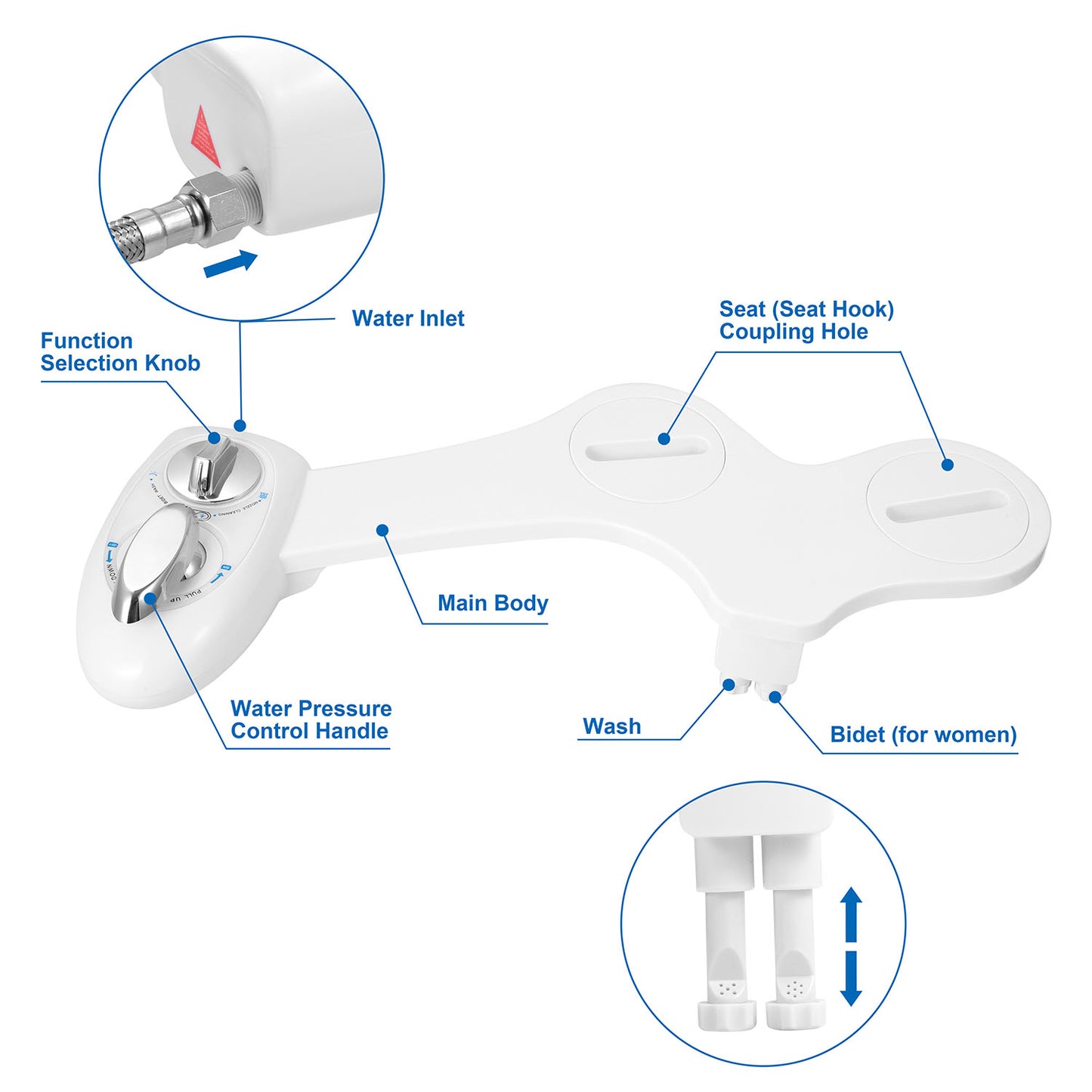 Cold Water Spray Bidet Self-Cleaning Dual Nozzle Bidet/Feminine Wash
